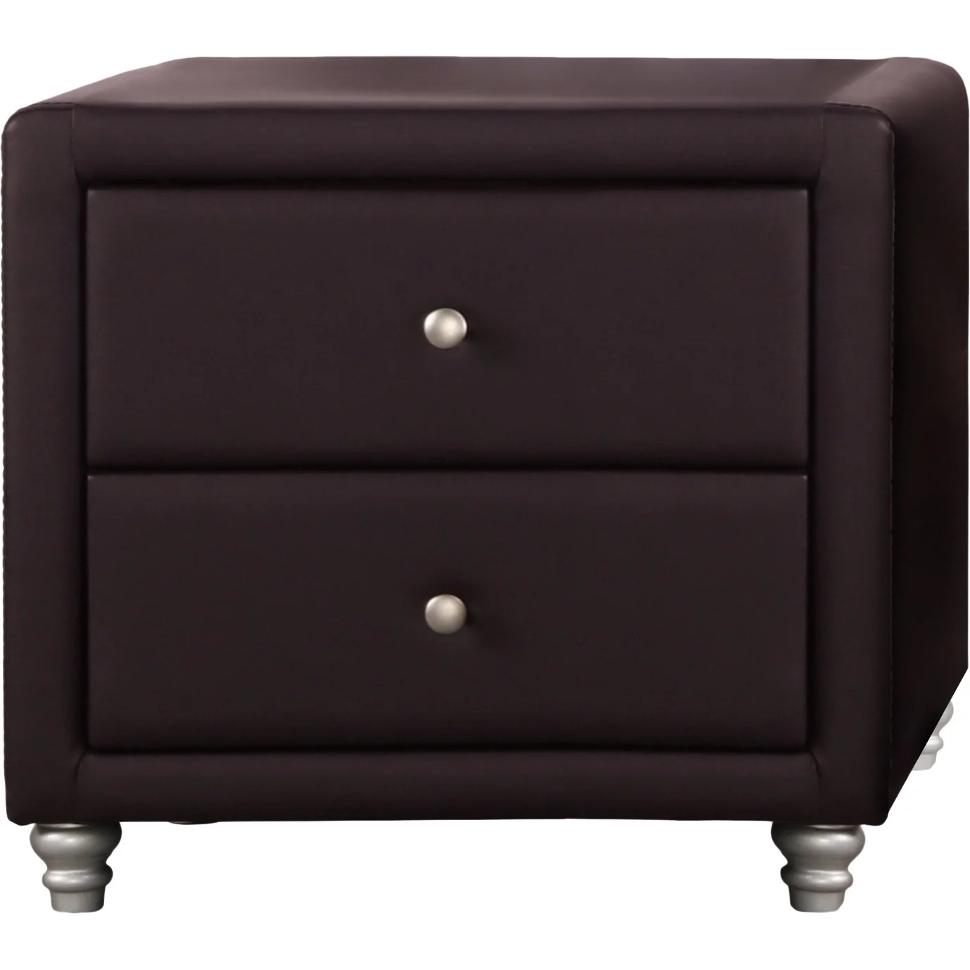 Brown Upholstered 2 Drawer Nightstand By Homeroots - Image 2
