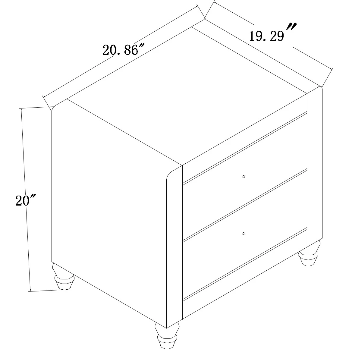 Brown Upholstered 2 Drawer Nightstand By Homeroots - Image 25