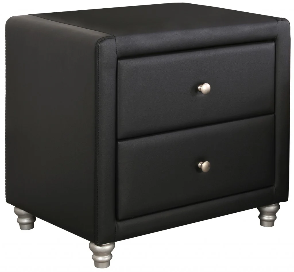 Brown Upholstered 2 Drawer Nightstand By Homeroots - Image 7
