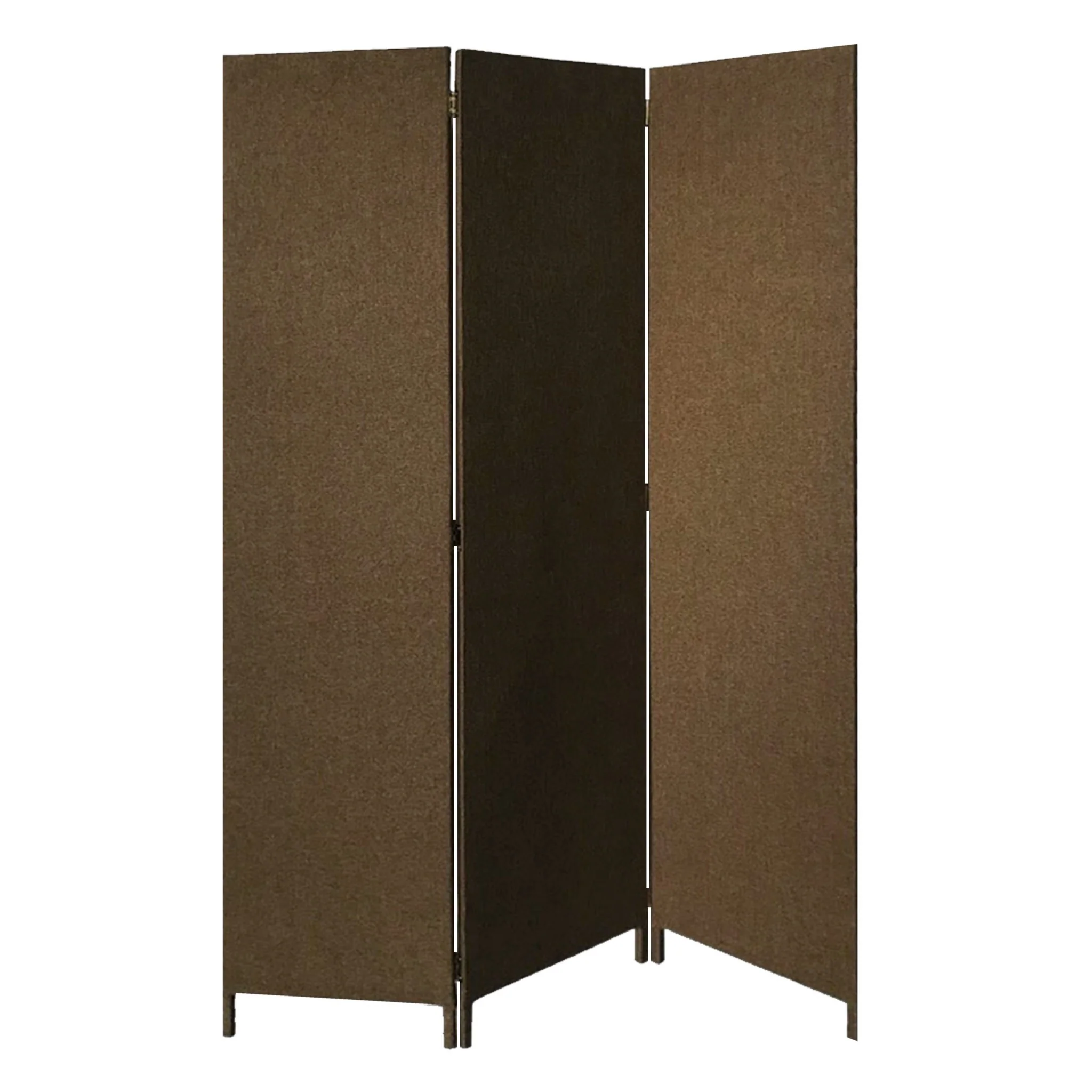 Brown Upholstered 3 Panel Room Divider Screen By Homeroots - Image 2