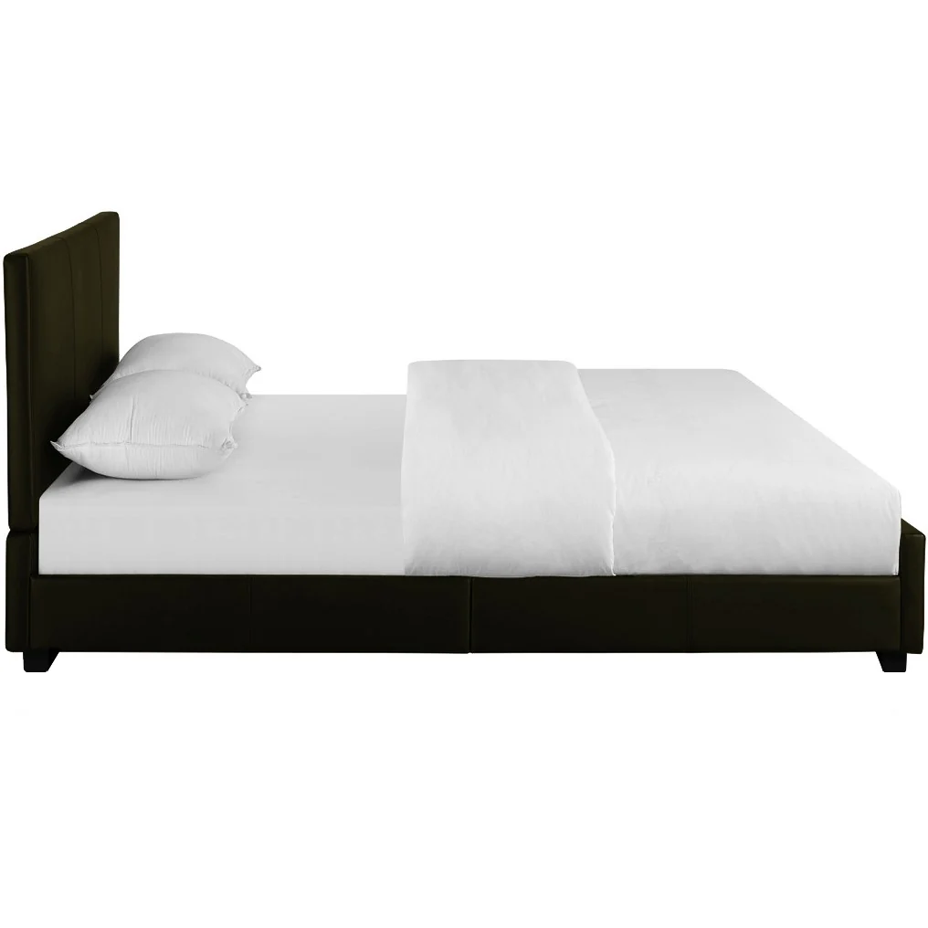 Brown Upholstered Full Platform Bed By Homeroots - Image 4