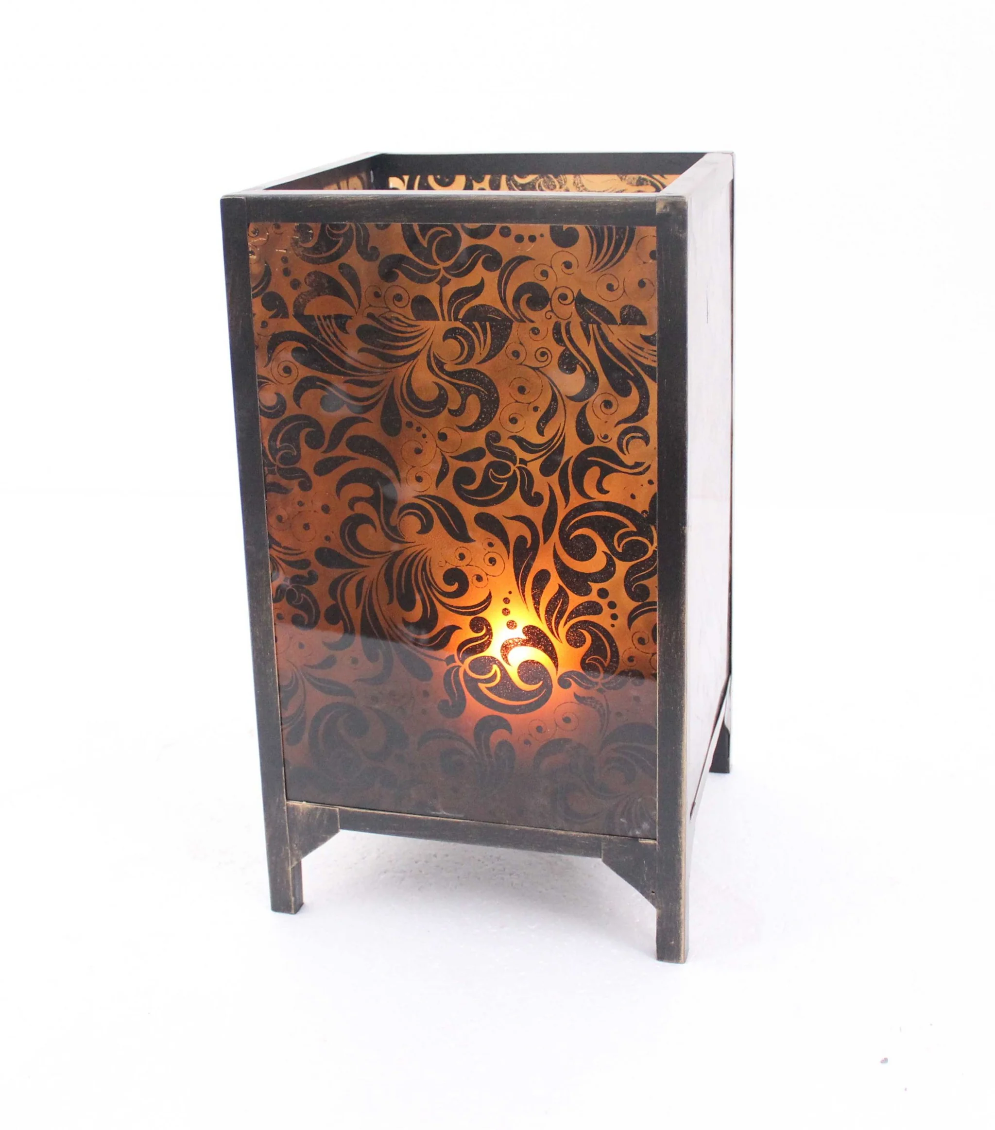 Brown Vintage Letter Pattern - Candle Holder By Homeroots - Image 6