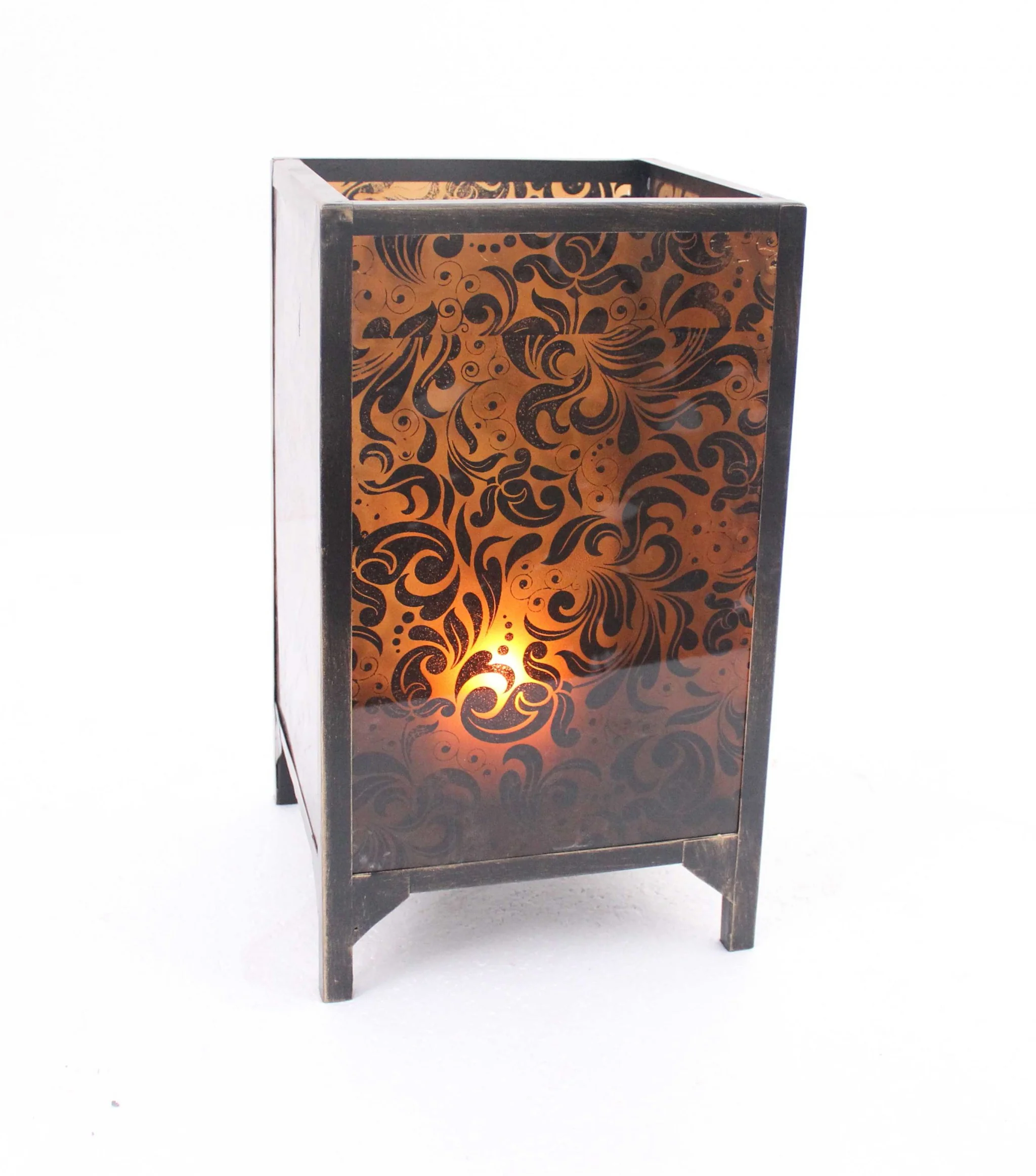 Brown Vintage Letter Pattern - Candle Holder By Homeroots - Image 8