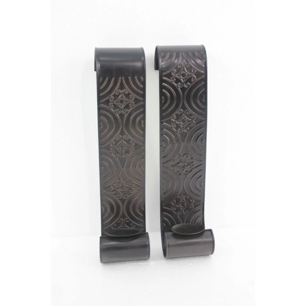 Brown, Vintage, Metal - Wall Candle Holder Sconce Set By Homeroots - Image 3
