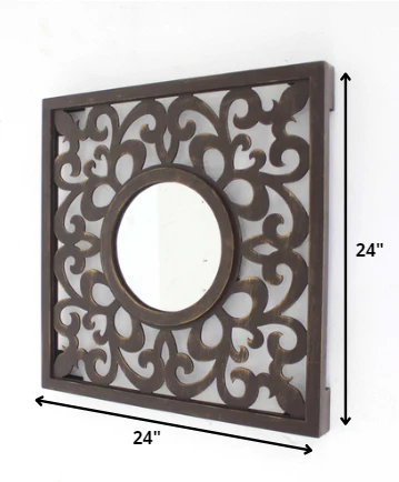 Brown Vintage - Wall Mirror By Homeroots - Image 2