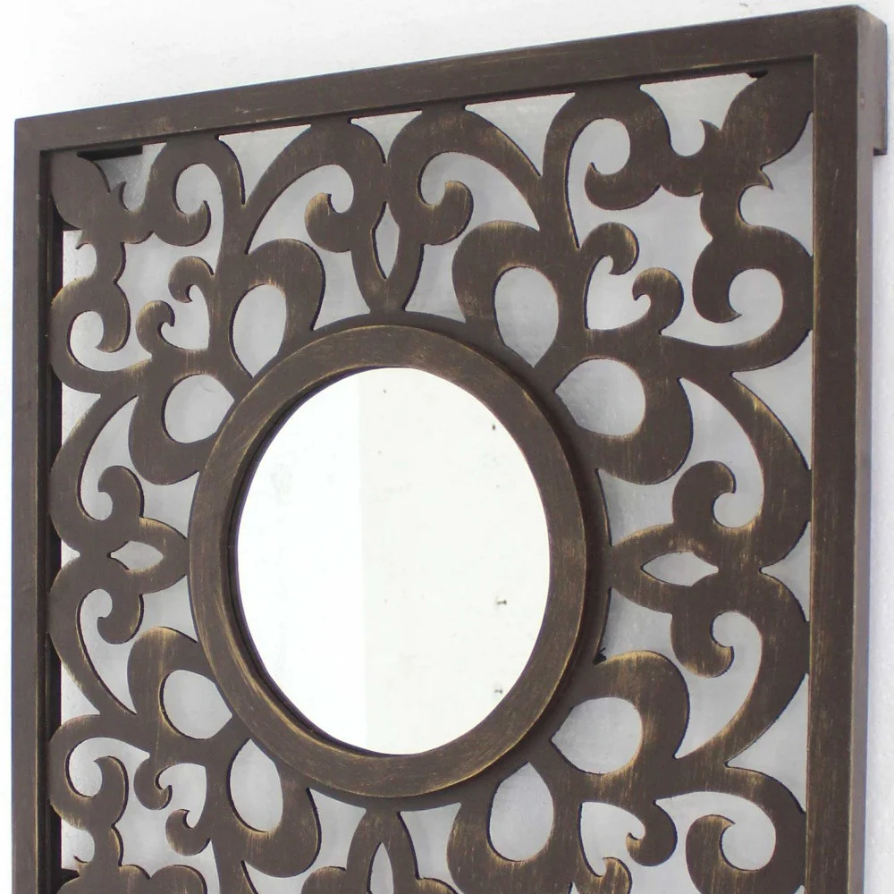 Brown Vintage - Wall Mirror By Homeroots - Image 4