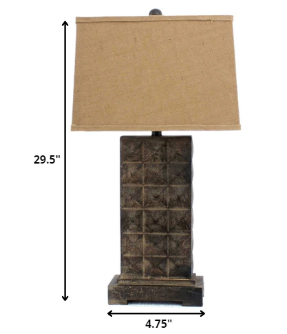 Brown Vintage With Metal Pedestal - Table Lamp - Image 5