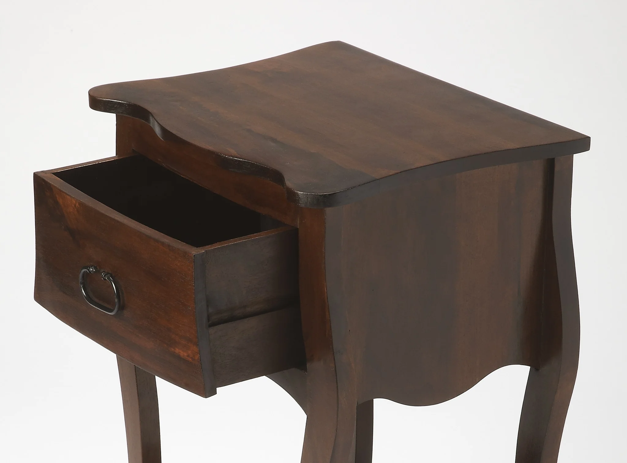 Brown Walnut Single Drawer Nightstand By Homeroots - Image 2
