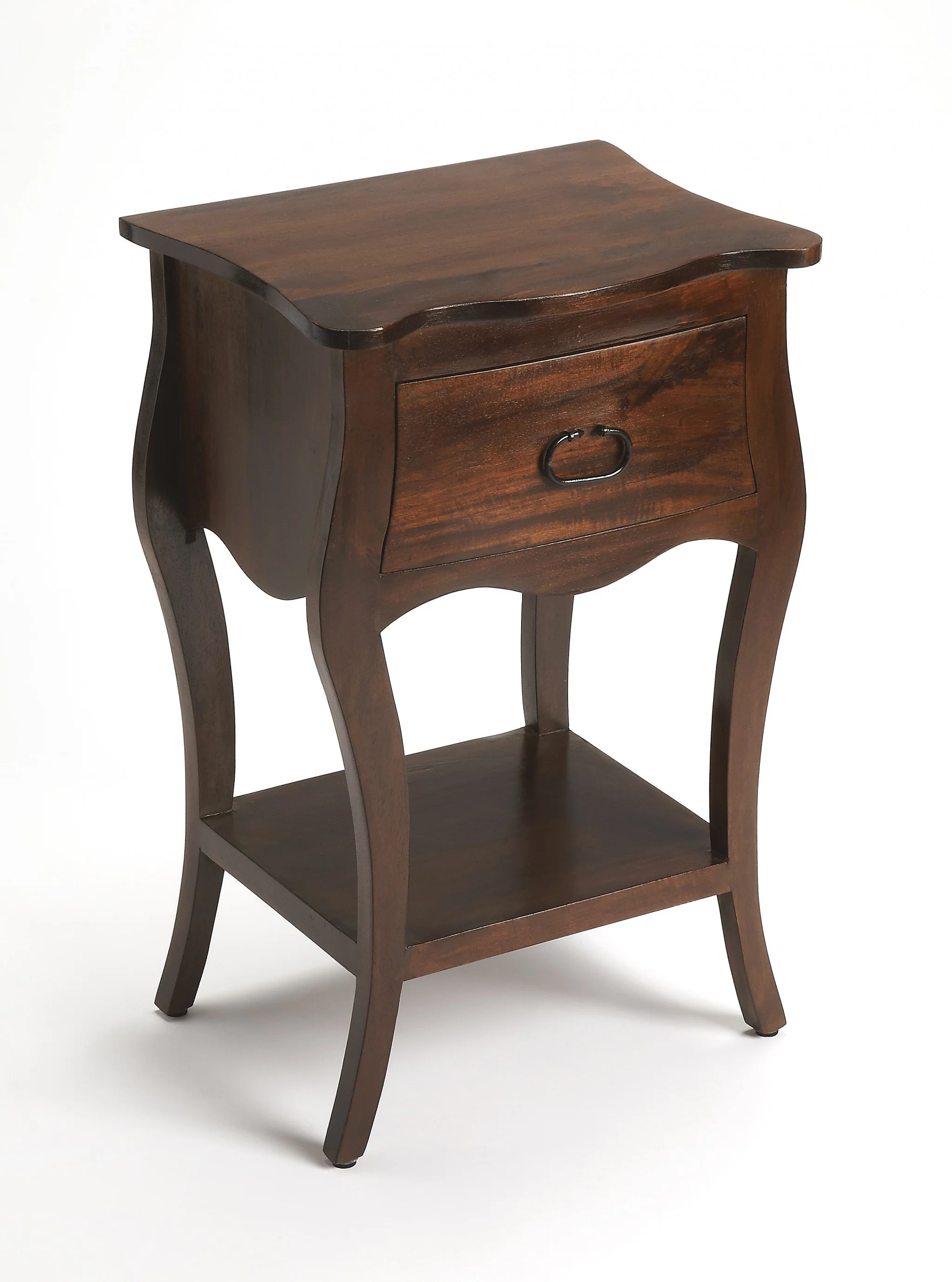 Brown Walnut Single Drawer Nightstand By Homeroots - Image 3