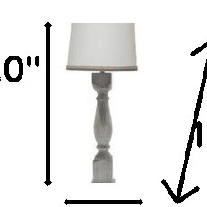 Brown Washed Wood Finish Table Lamp with White Linen Shade By Homeroots - Image 5