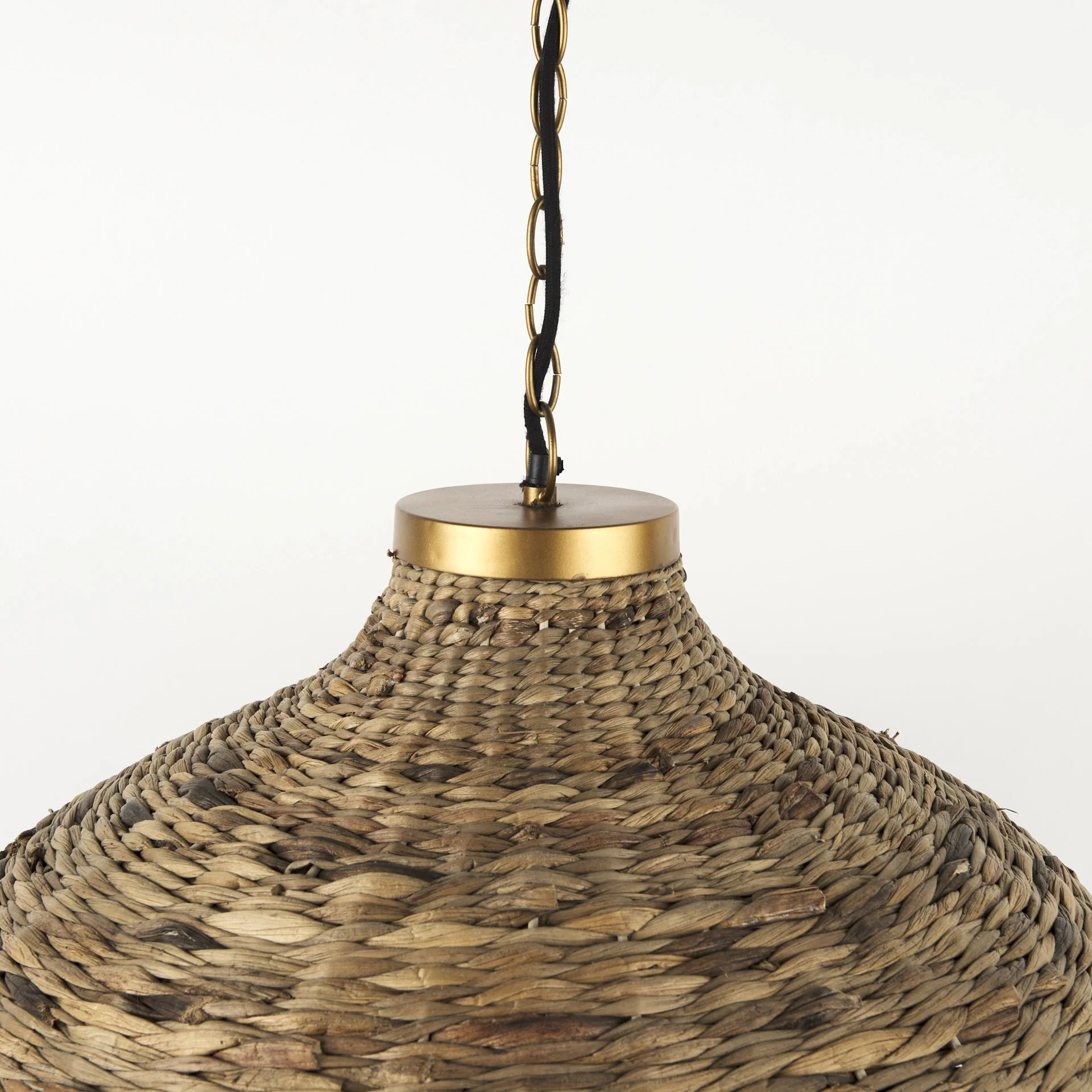 Brown Wicker Domed Hanging Pendant Light By Homeroots - Image 6