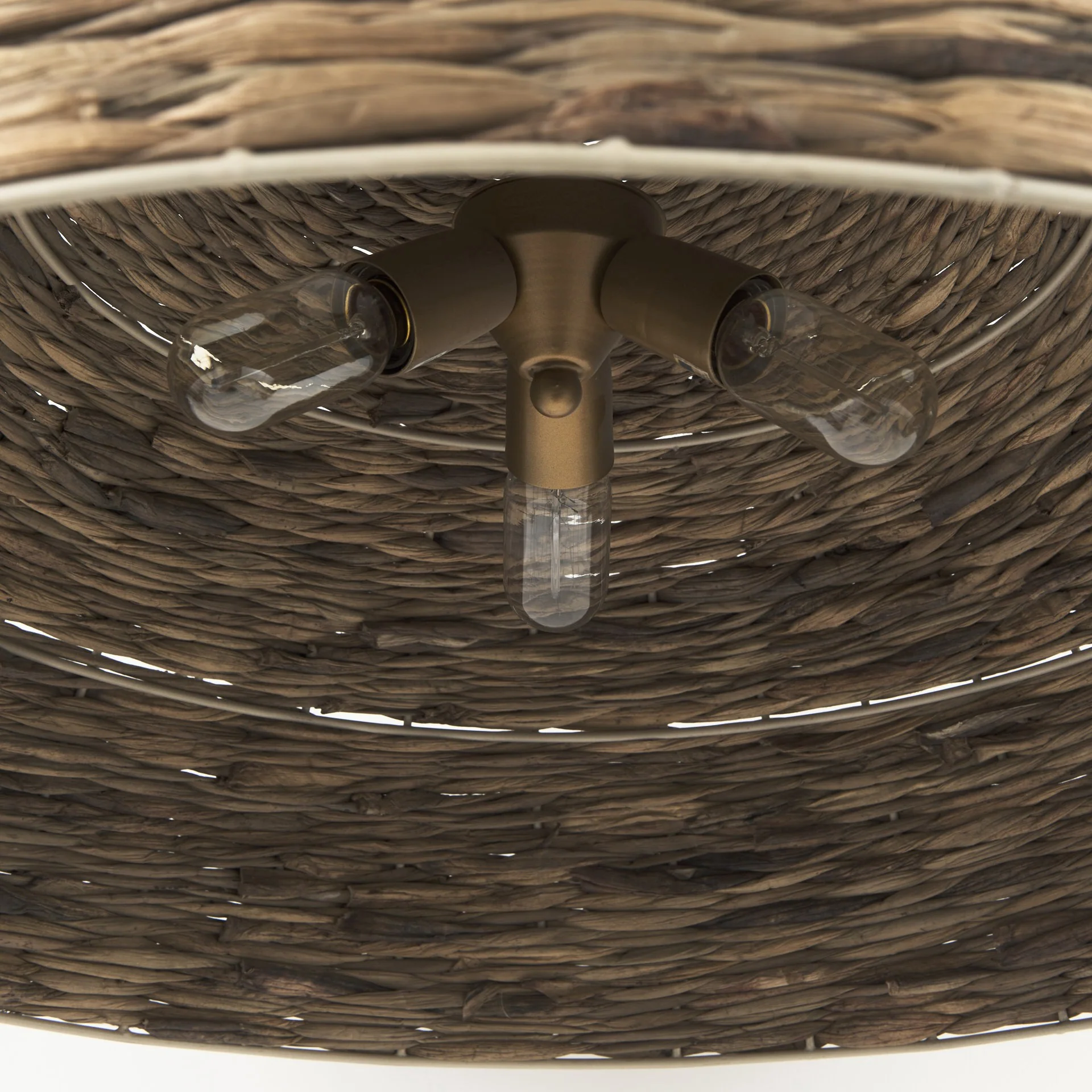 Brown Wicker Domed Hanging Pendant Light By Homeroots - Image 8