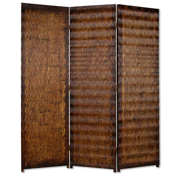 Brown Wood 3 Panel Screen By Homeroots - 274906 - Image 2