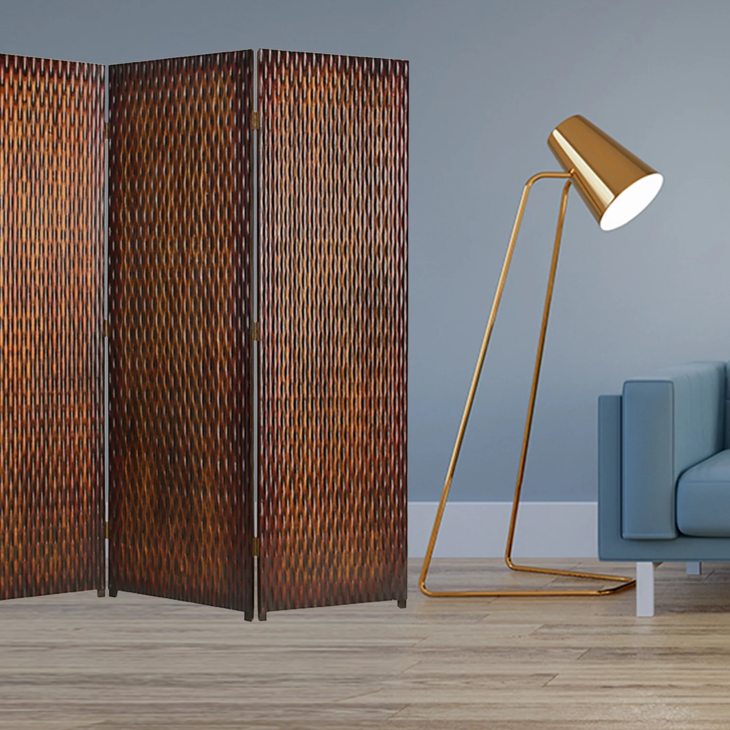 Brown Wood 3 Panel Screen By Homeroots - Image 5