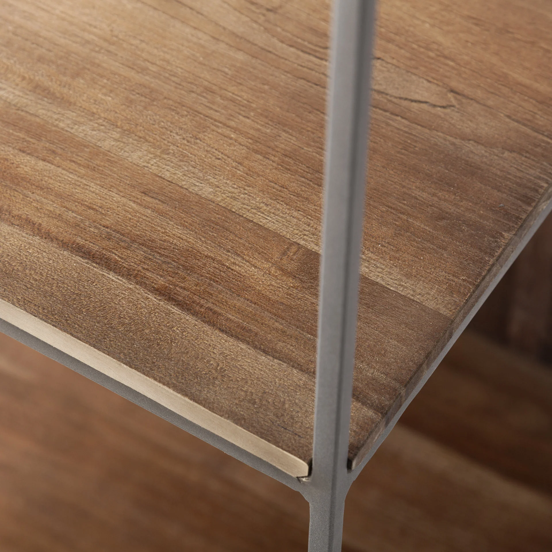 Brown Wood and Silver Metal Frame with 4 Shelf Shelving Unit By Homeroots - Image 5