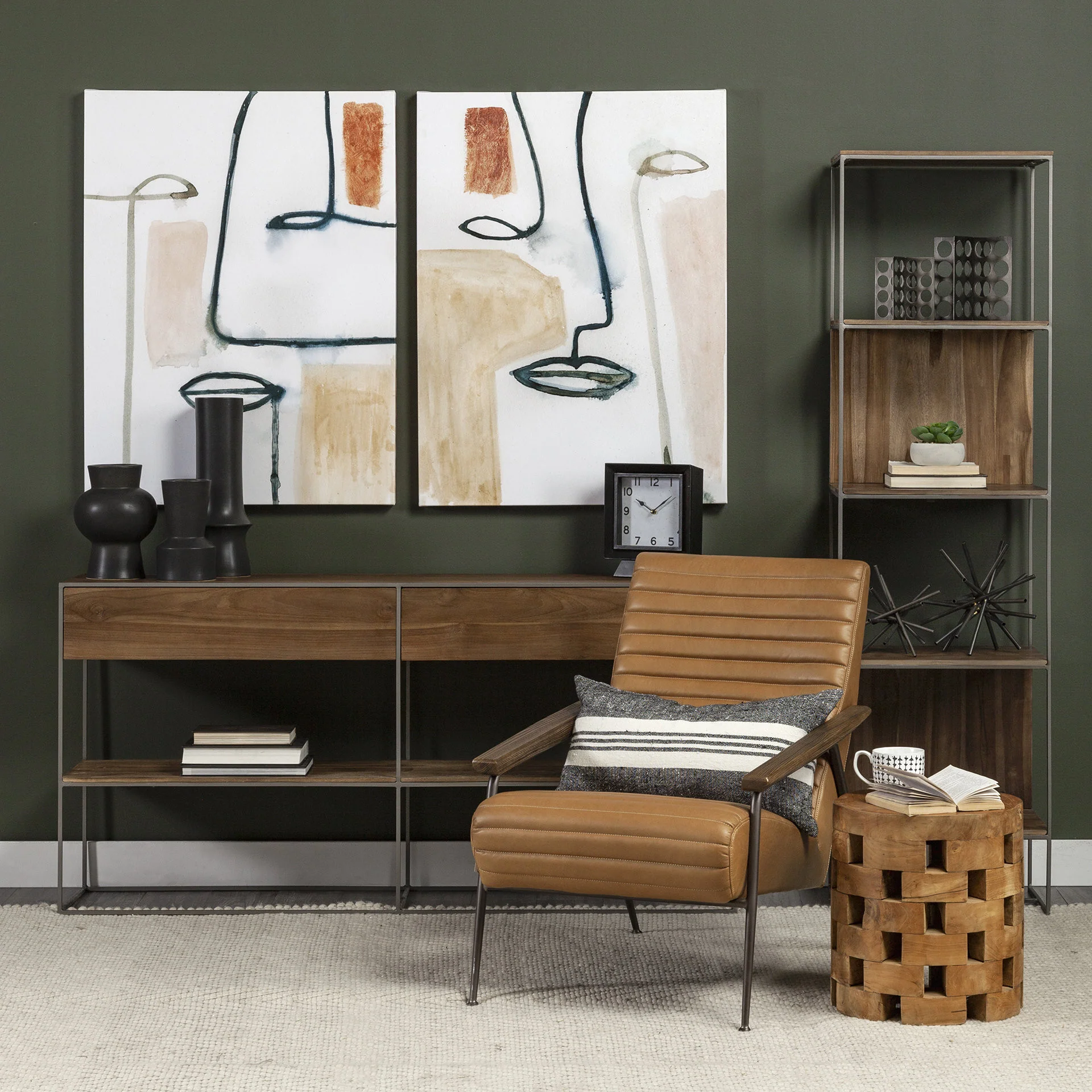 Brown Wood and Silver Metal Frame with 4 Shelf Shelving Unit By Homeroots - Image 8