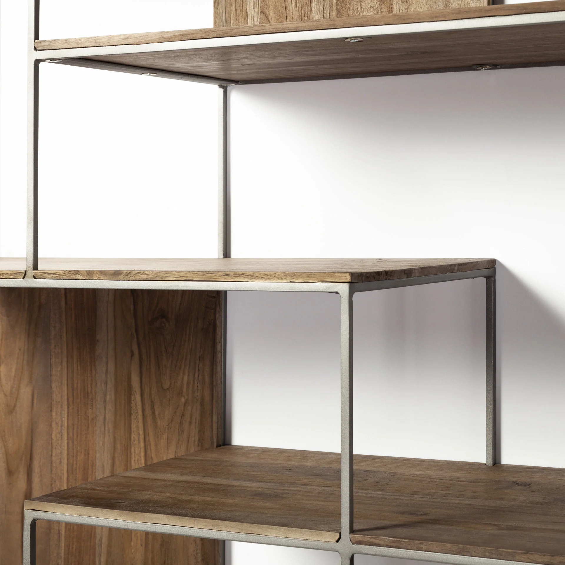 Brown Wood and Silver Metal Frame with 6 Shelf Shelving Unit By Homeroots - Image 7