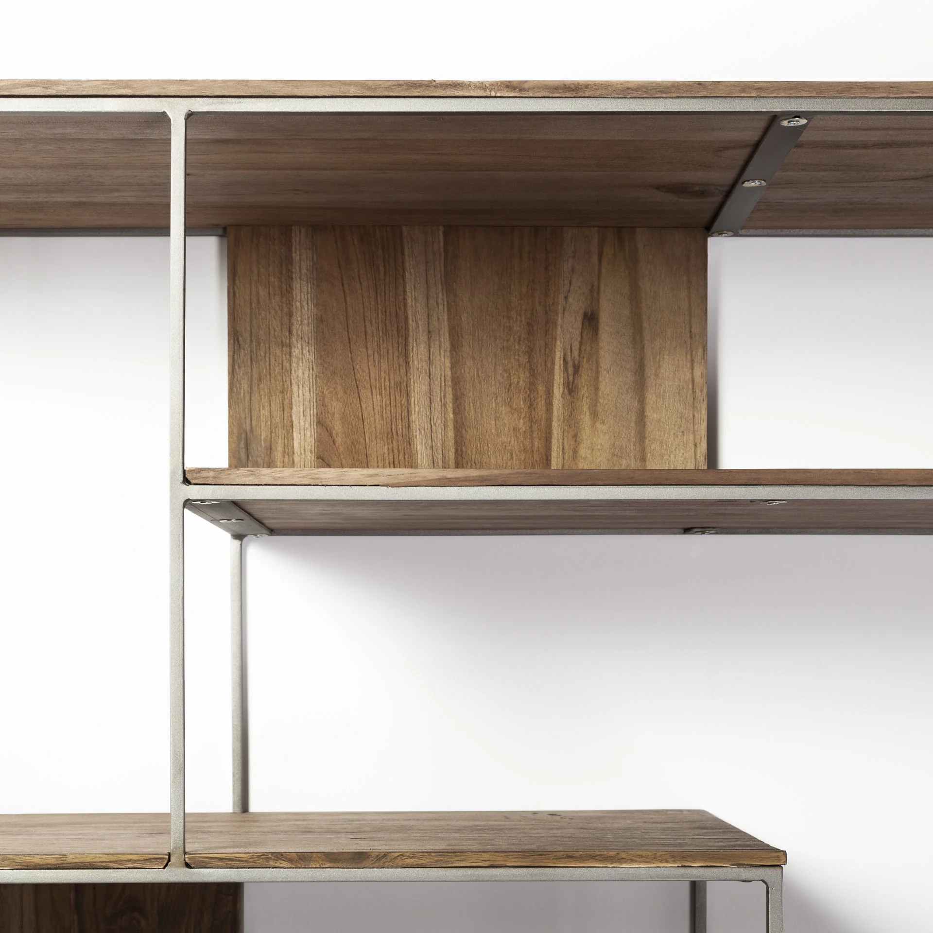 Brown Wood and Silver Metal Frame with 6 Shelf Shelving Unit By Homeroots - Image 8