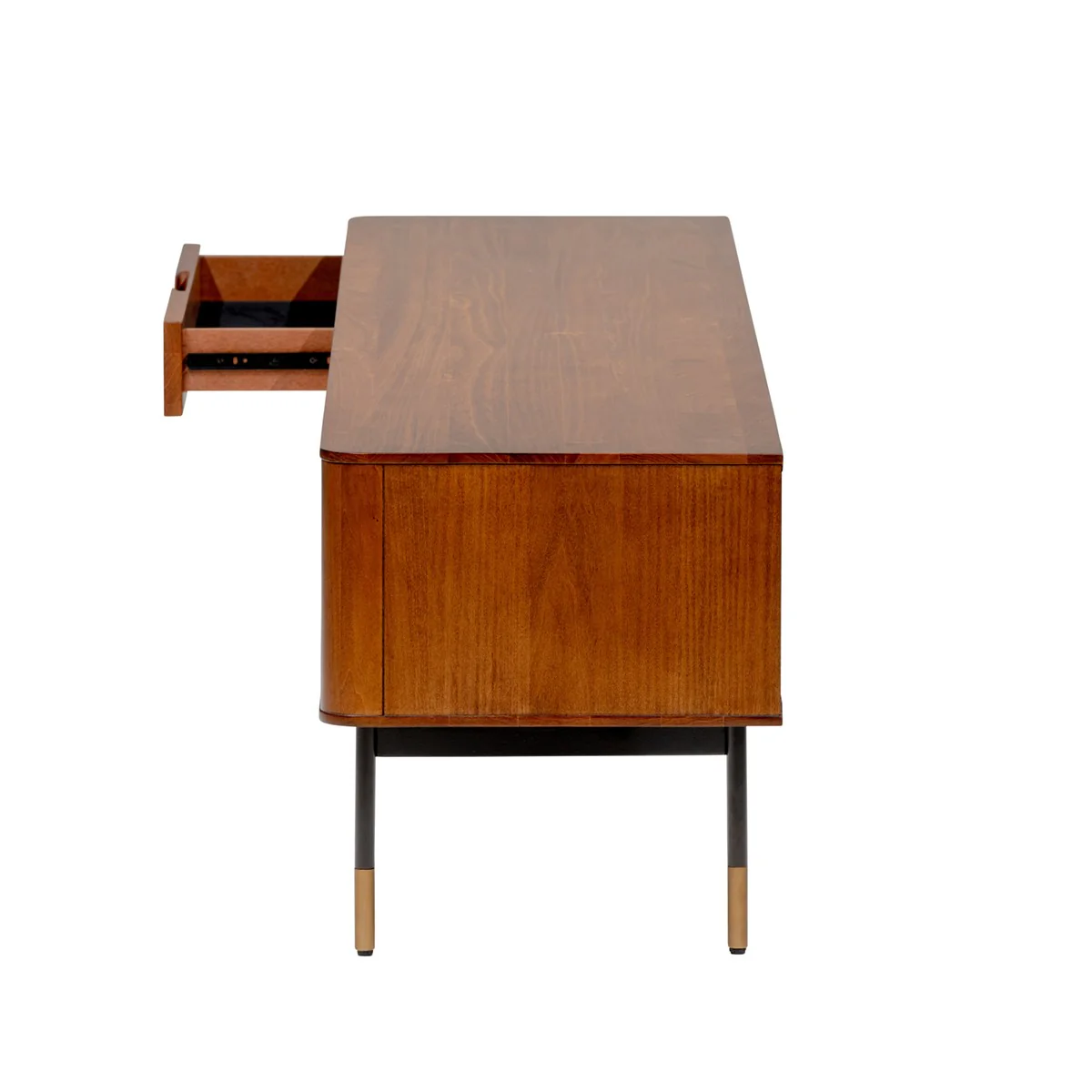 Brown Wood and Wicker Media Stand By Homeroots - Image 8