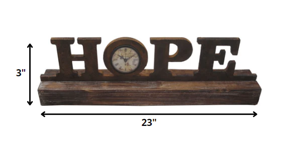 Brown Wood Decor Clock By Homeroots - Image 2