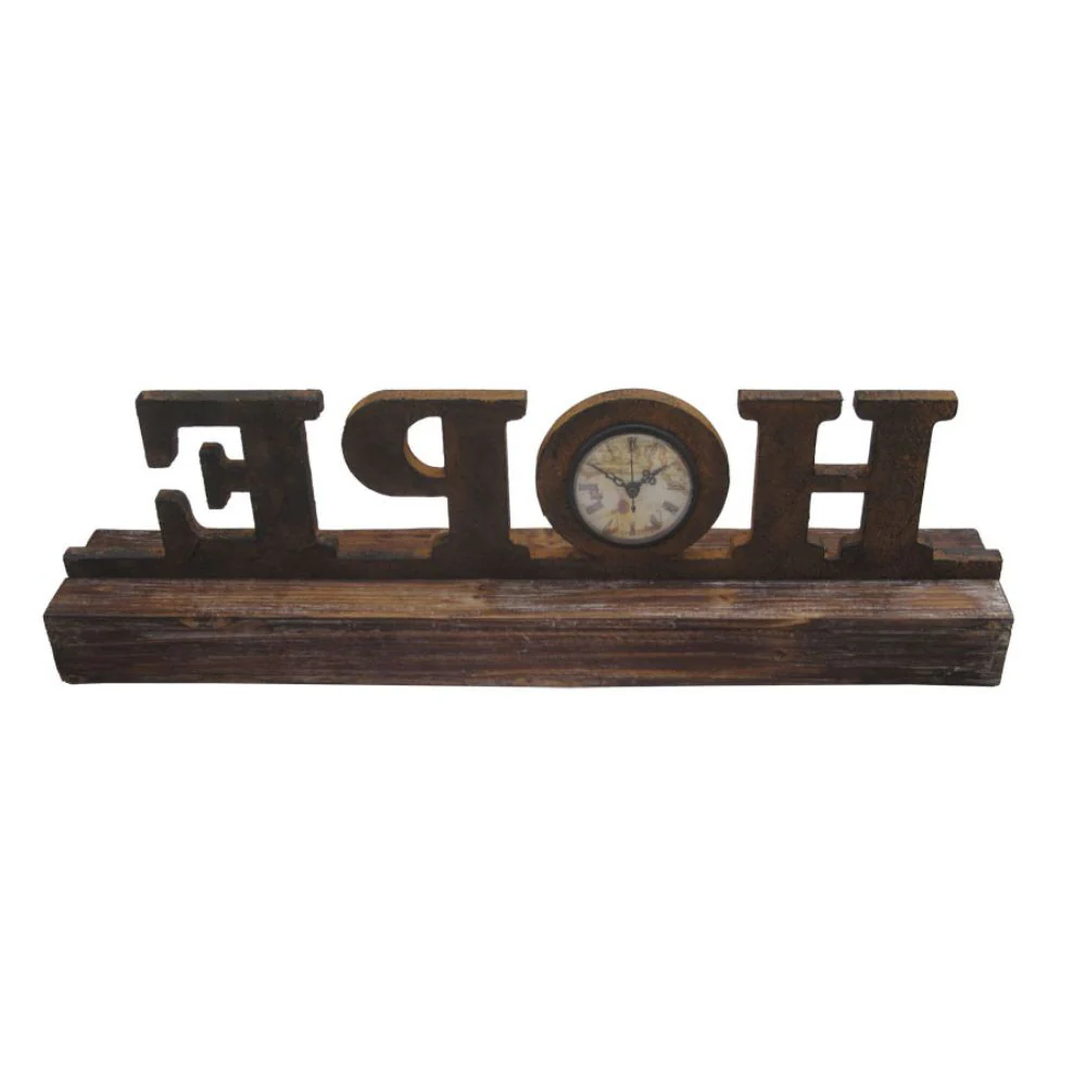 Brown Wood Decor Clock By Homeroots - Image 3