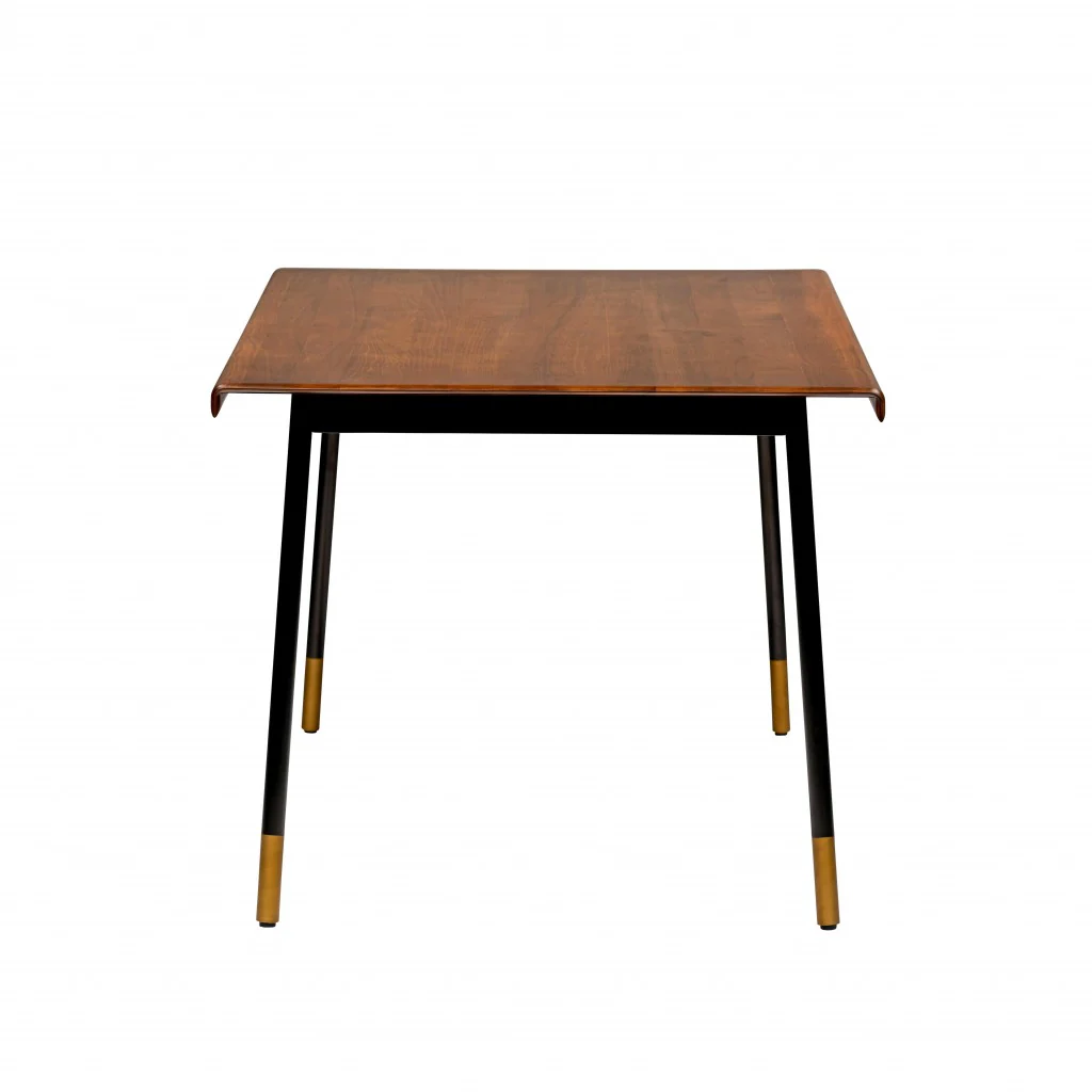 Brown Wood Dining Table With Black Steel Legs By Homeroots - Image 4