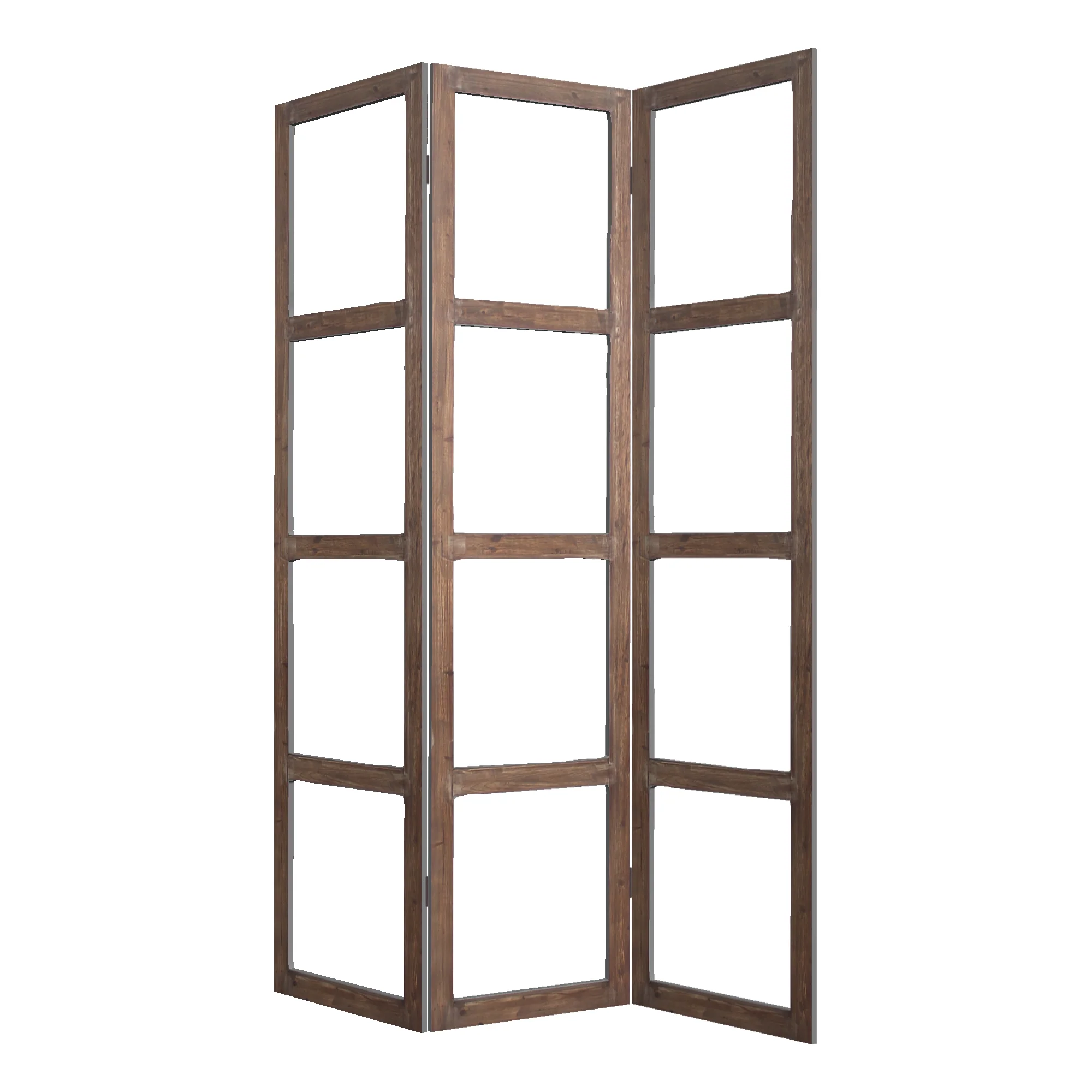 Brown Wood Glass Screen By Homeroots - Image 2