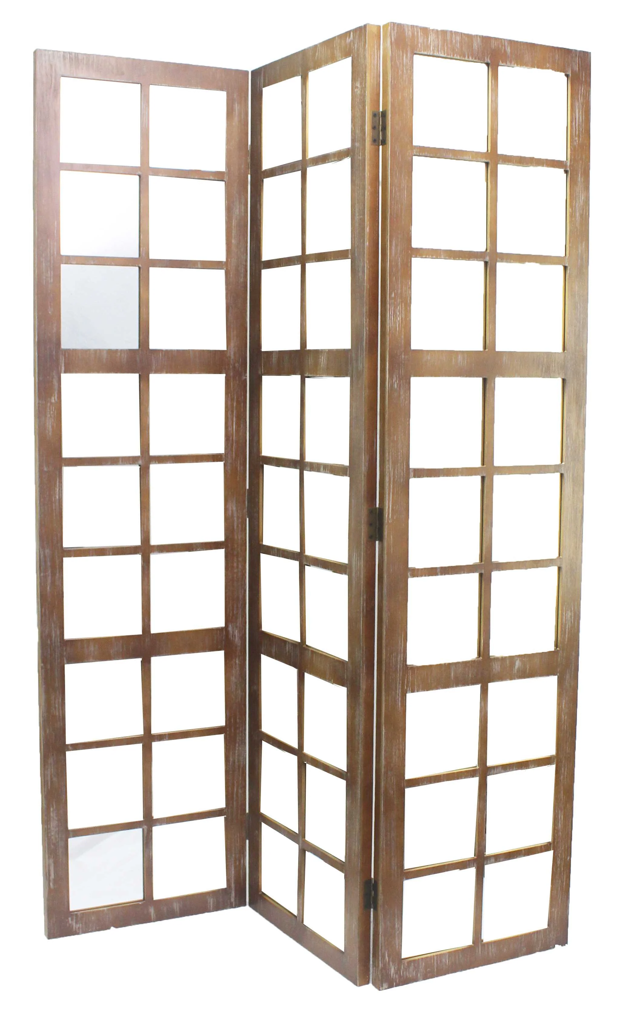Brown Wood Mirror Screen By Homeroots - Image 3