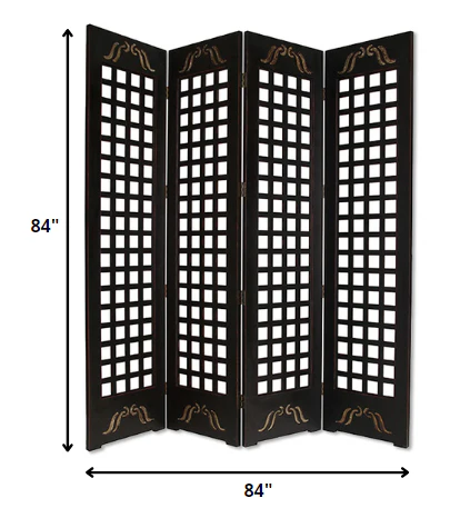 Brown Wood Omega Screen By Homeroots - Image 2