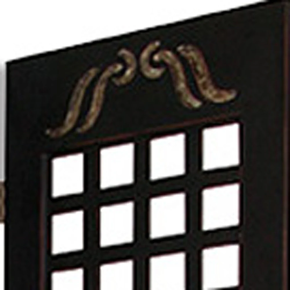 Brown Wood Omega Screen By Homeroots - Image 4