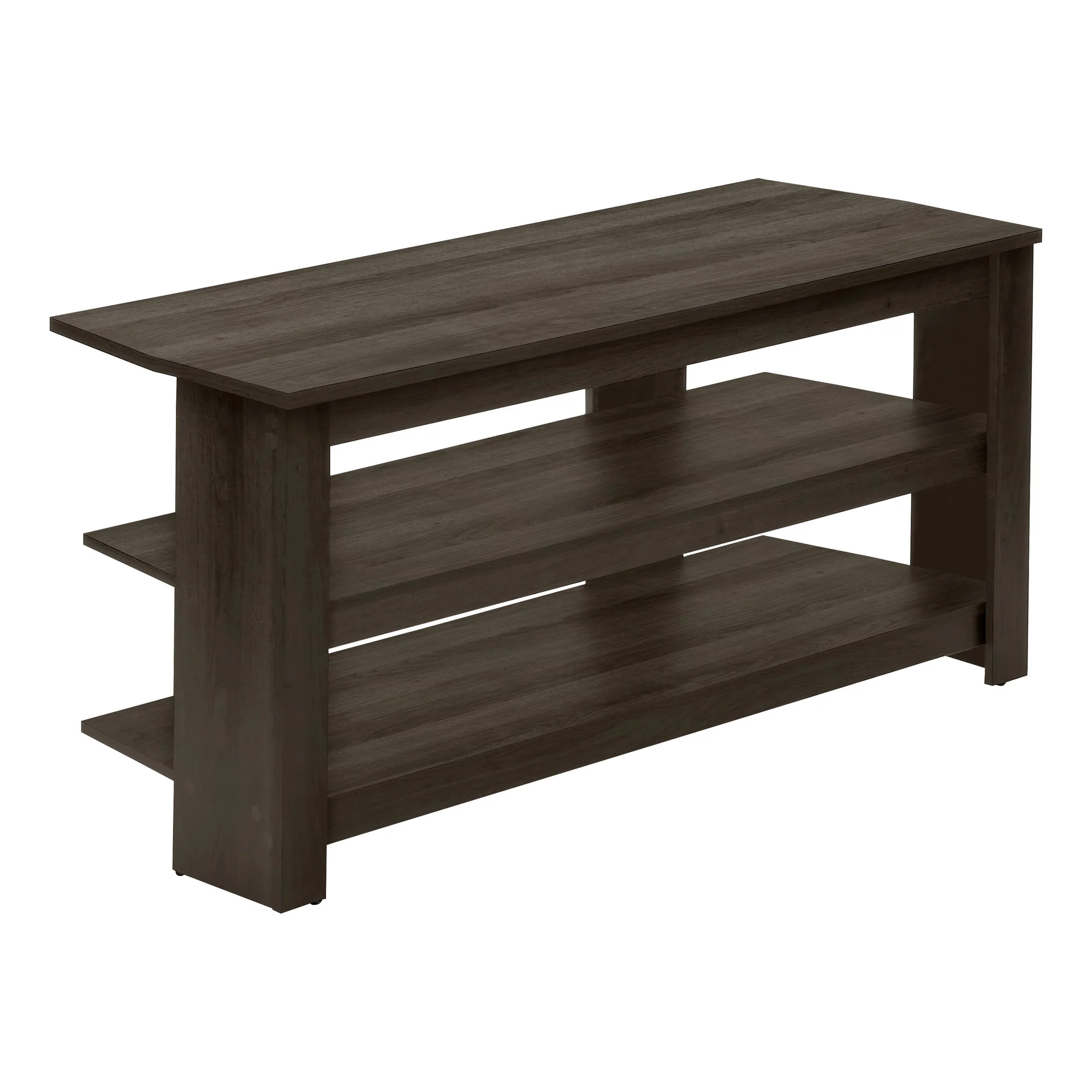 Brown Wood Open Shelving TV Stand By Homeroots - Image 3