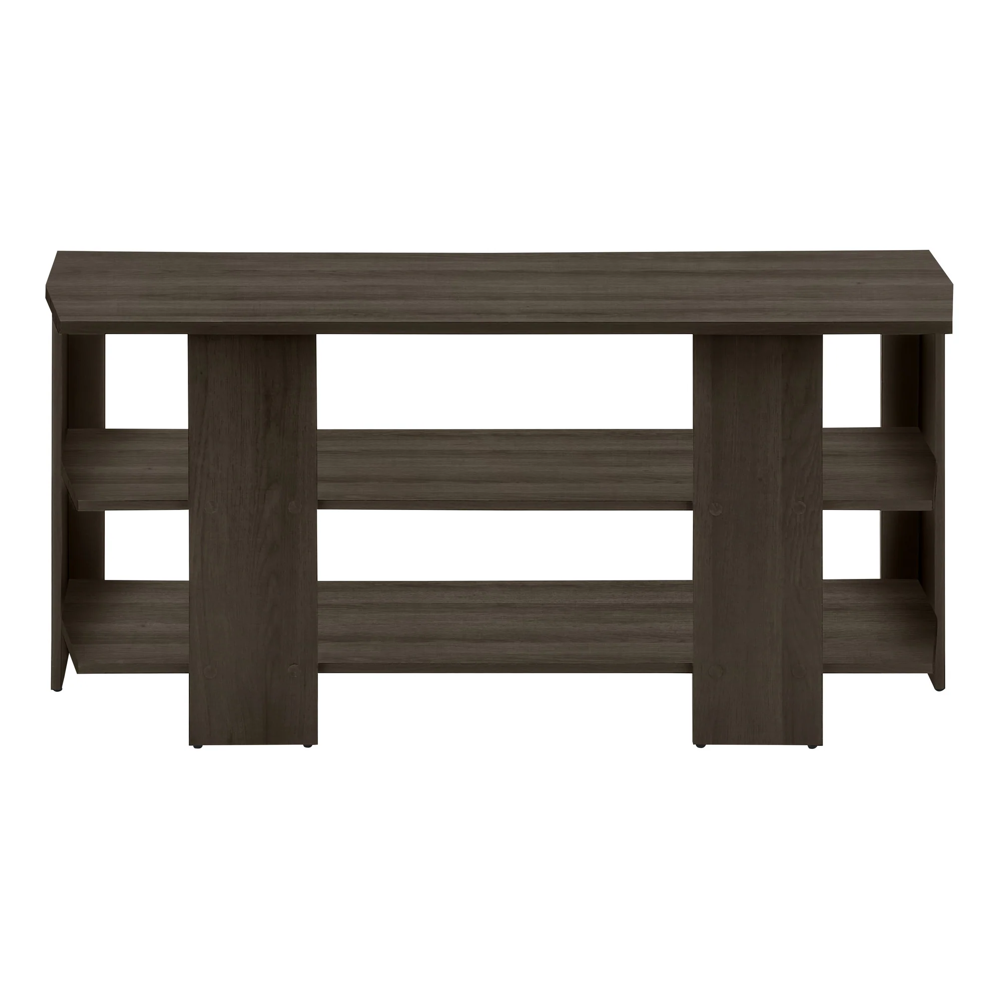 Brown Wood Open Shelving TV Stand By Homeroots - Image 5