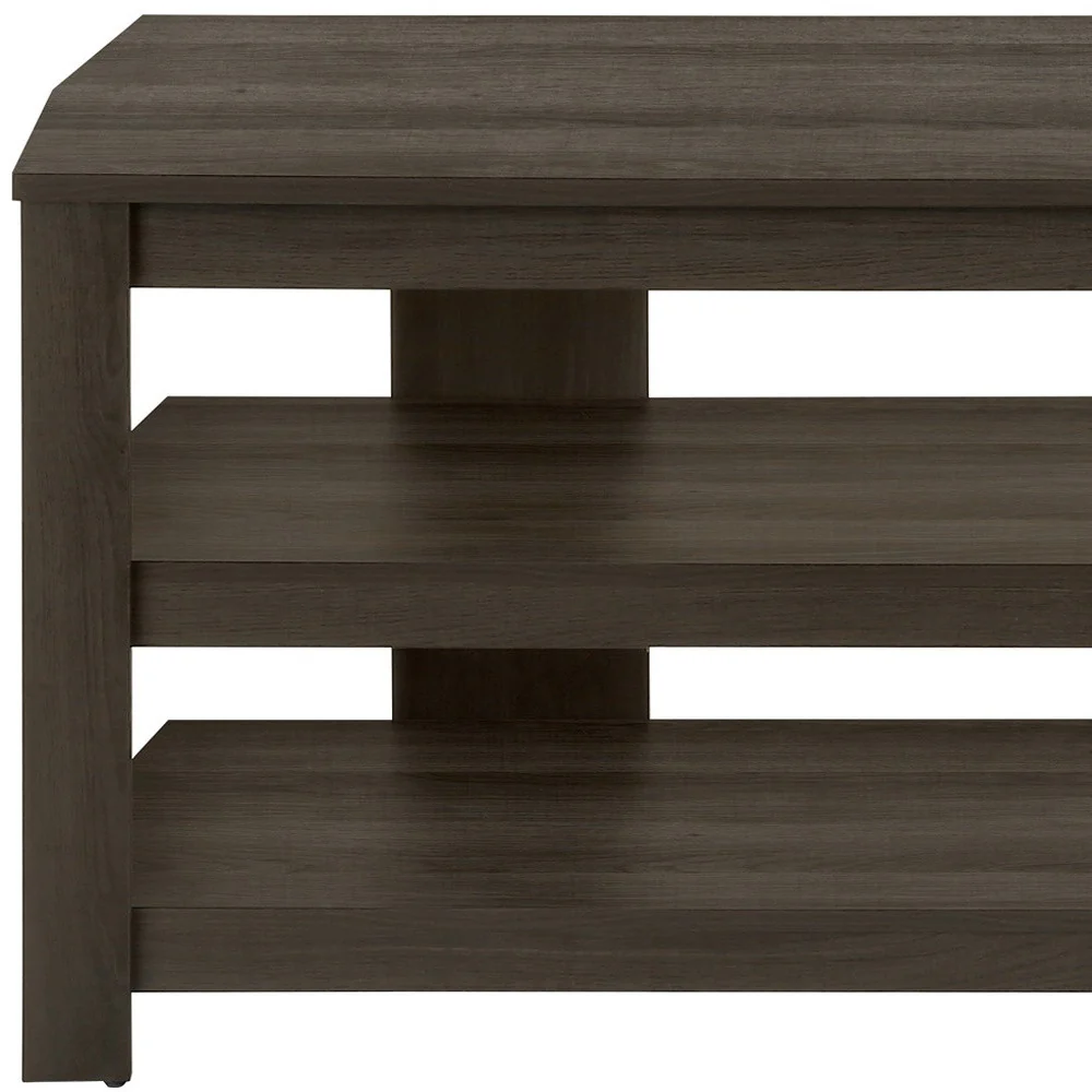 Brown Wood Open Shelving TV Stand By Homeroots - Image 8