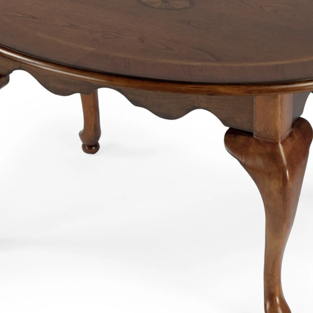 Brown Wood Oval Distressed Coffee Table By Homeroots - Image 2