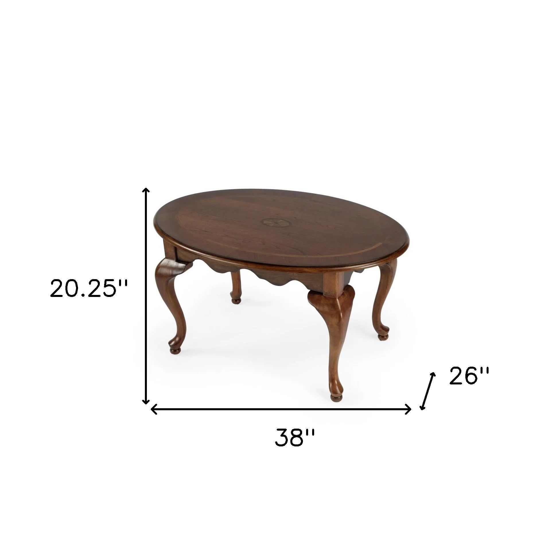 Brown Wood Oval Distressed Coffee Table By Homeroots - Image 4