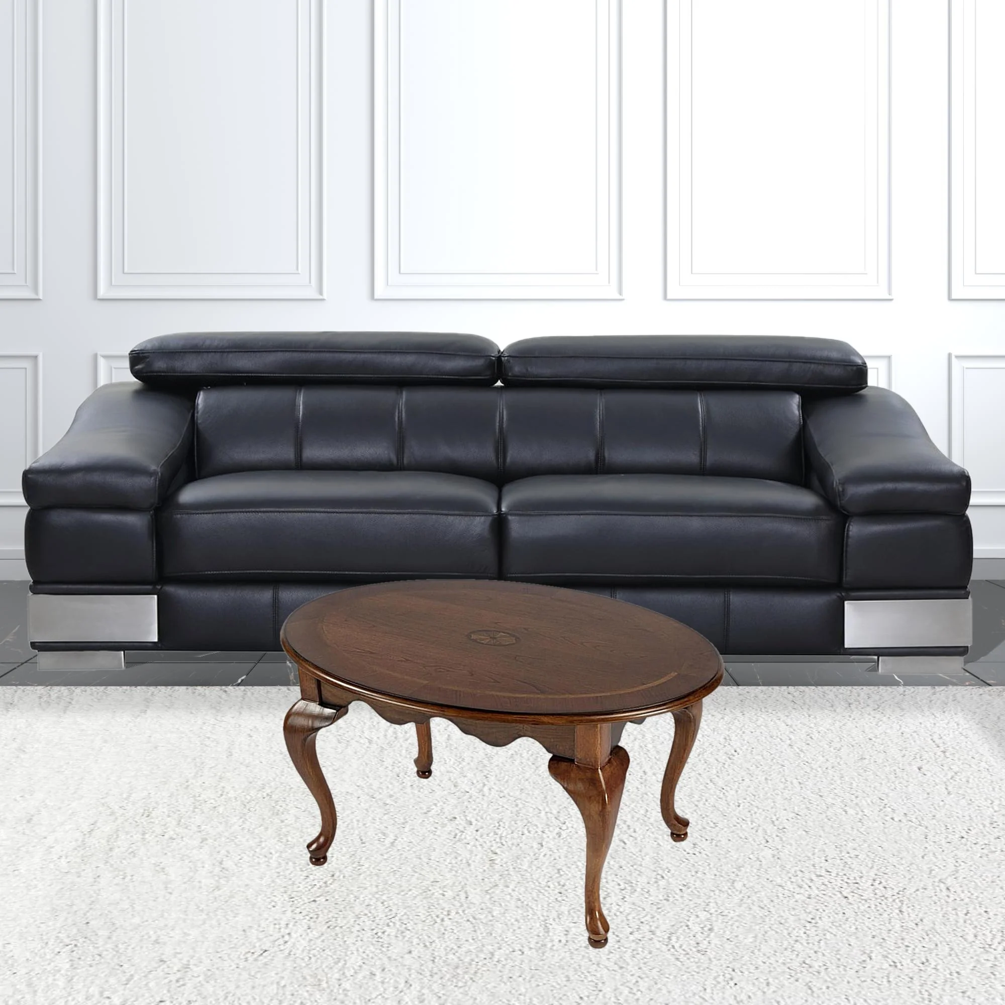 Brown Wood Oval Distressed Coffee Table By Homeroots - Image 5