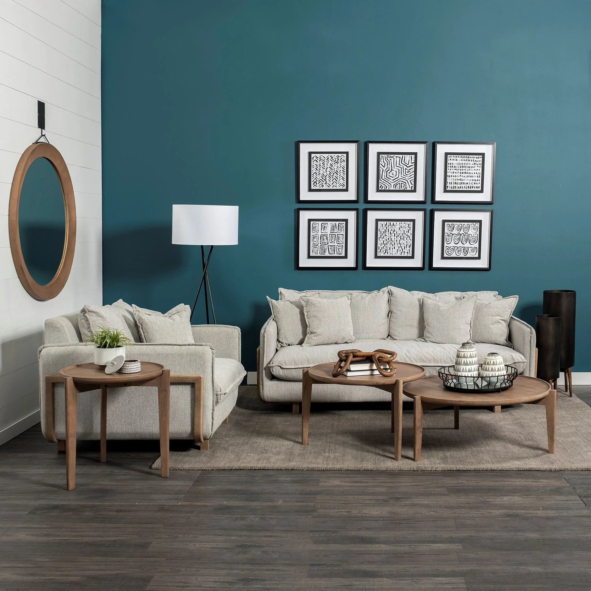 Brown Wood Round Top Accent Table with Three-legged Base By Homeroots - Image 5
