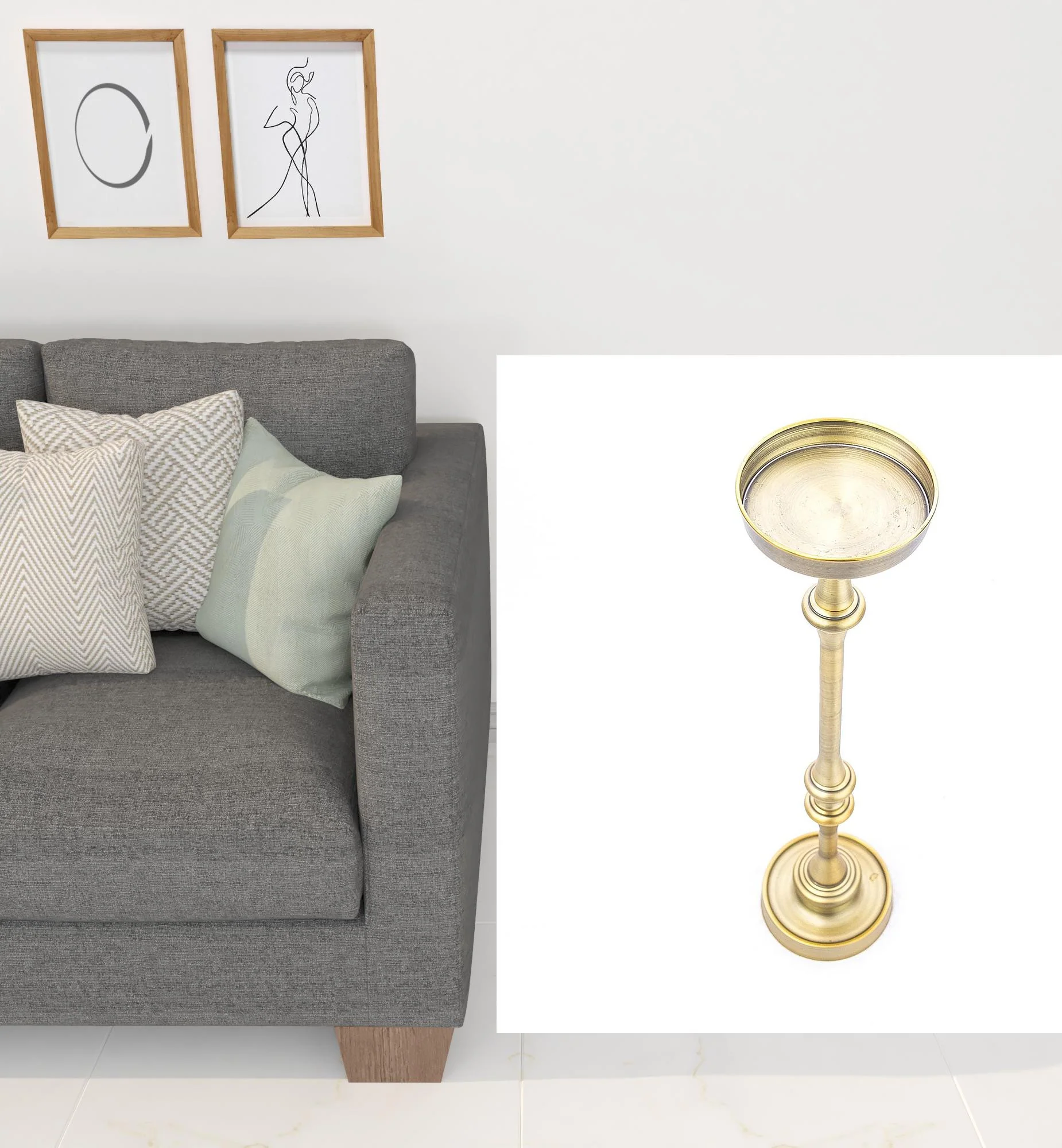 Brushed Gold Finish Drink Size Accent Table By Homeroots - Image 3