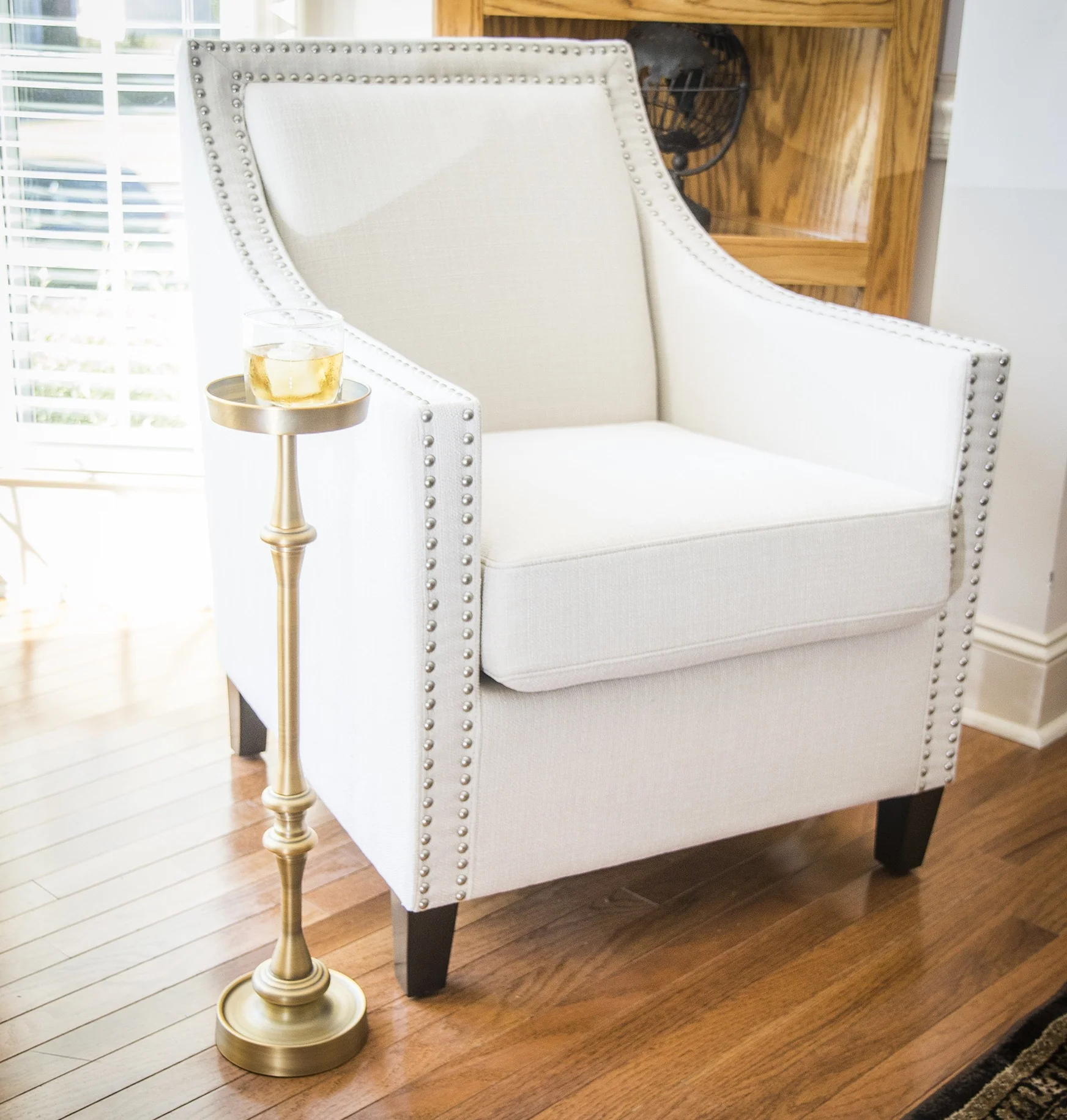 Brushed Gold Finish Drink Size Accent Table By Homeroots - Image 5