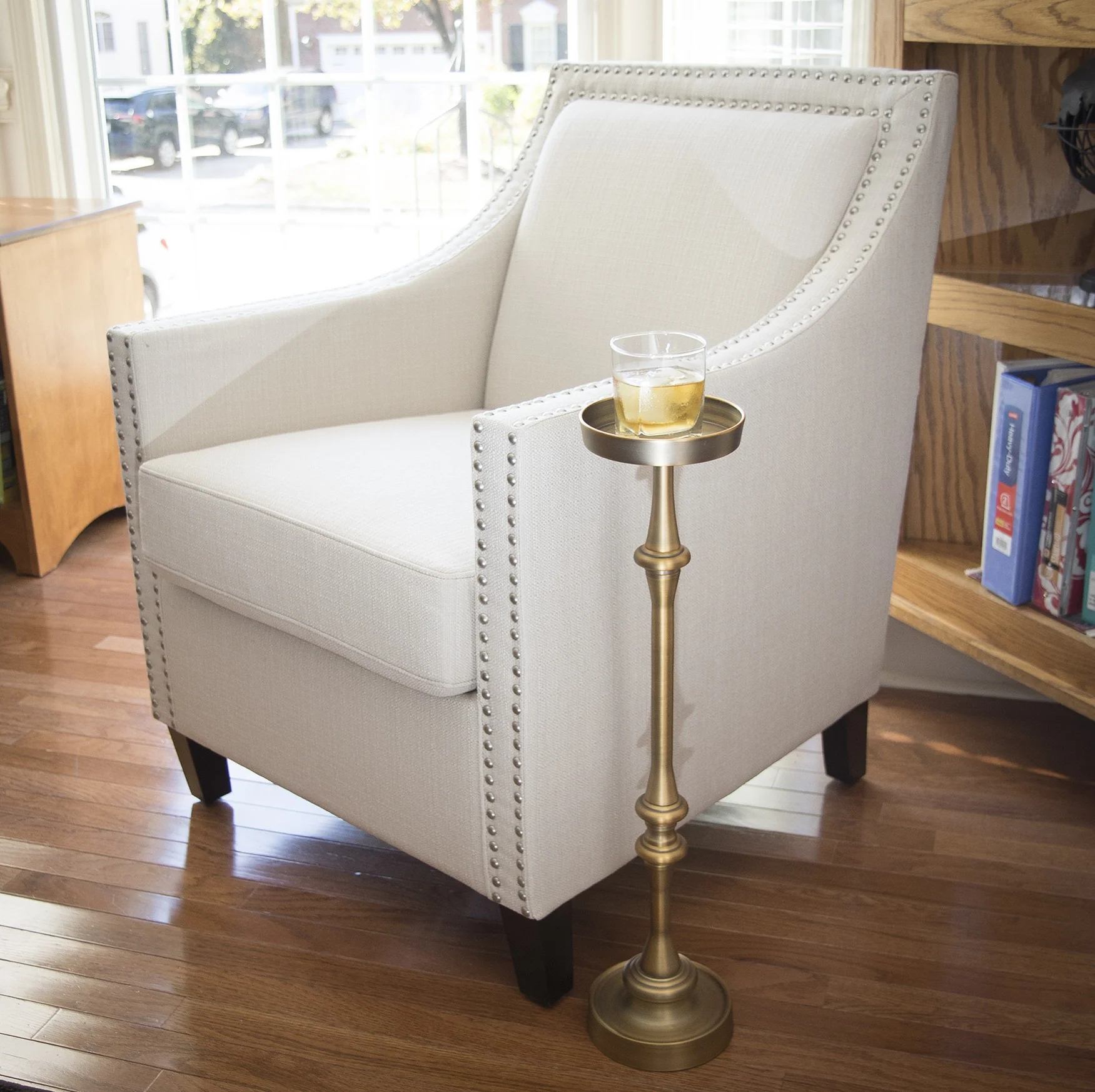 Brushed Gold Finish Drink Size Accent Table By Homeroots - Image 6