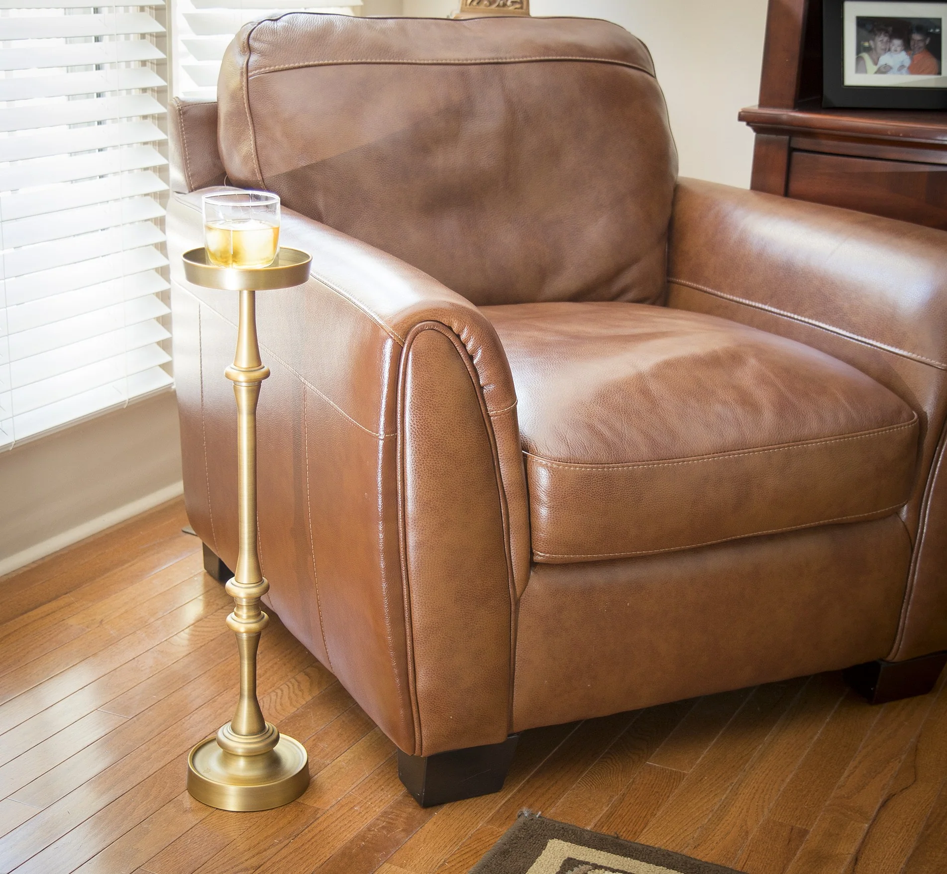 Brushed Gold Finish Drink Size Accent Table By Homeroots - Image 7