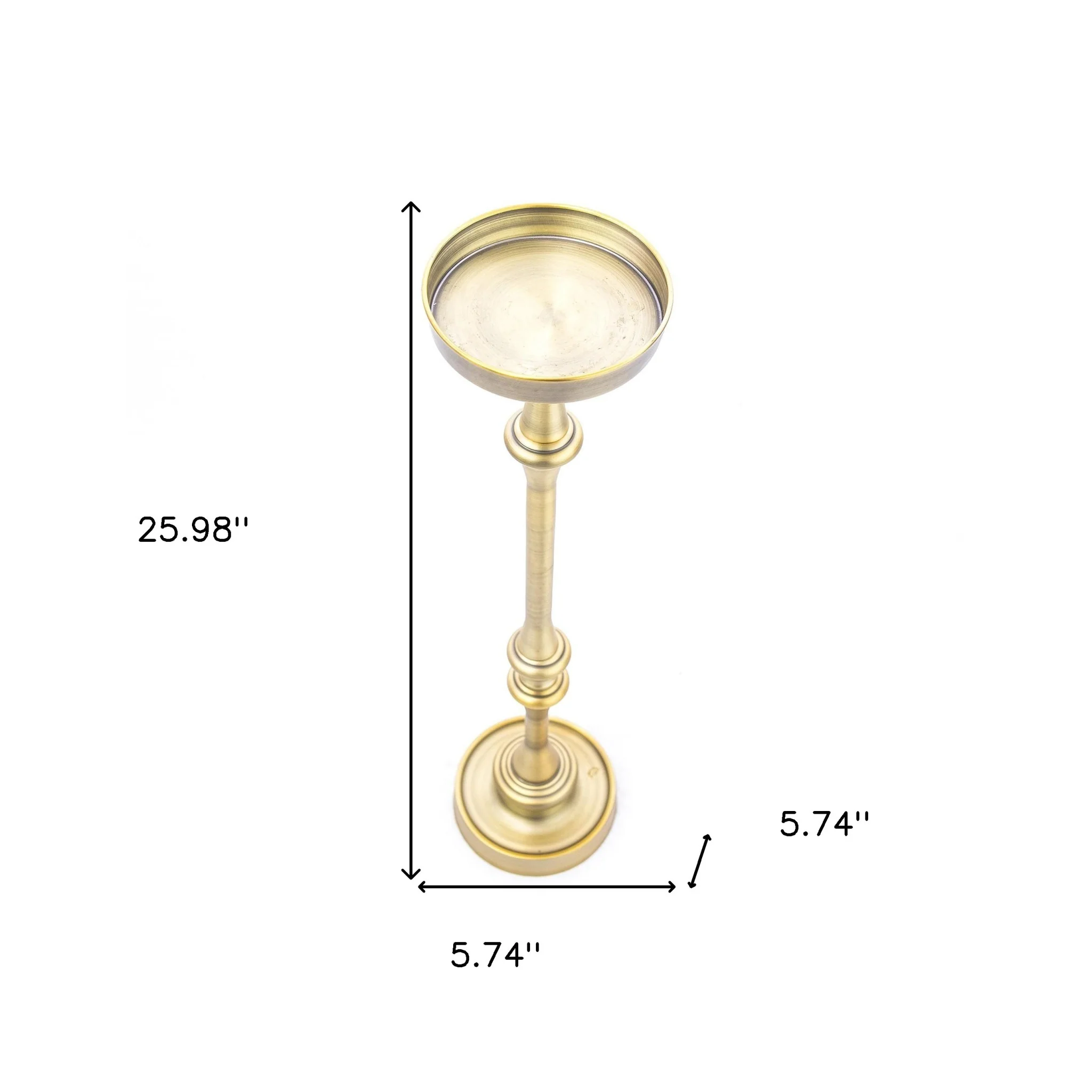 Brushed Gold Finish Drink Size Accent Table By Homeroots - Image 8