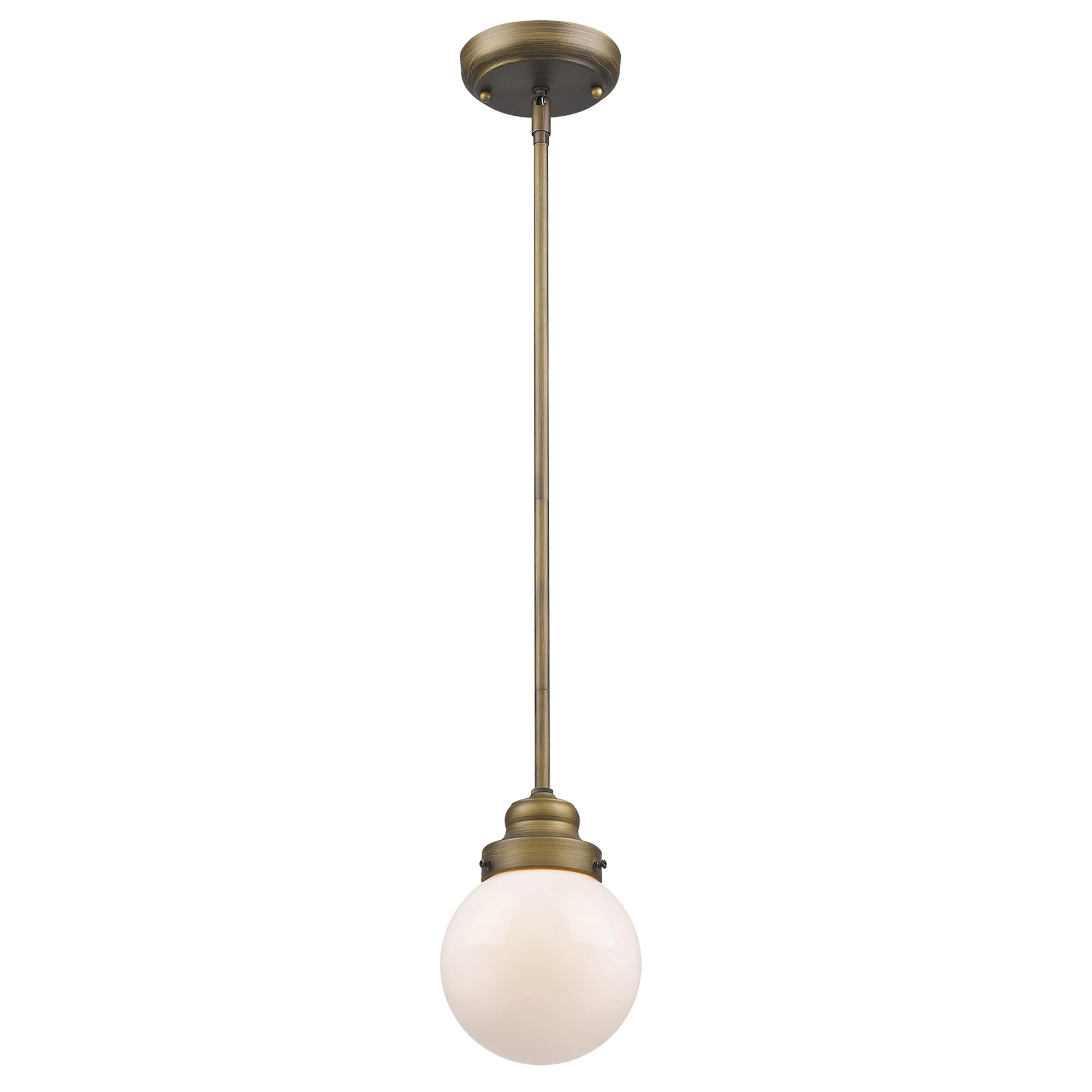 Brushed Gold Metal Hanging with Round Glass Shade By Homeroots - Image 2