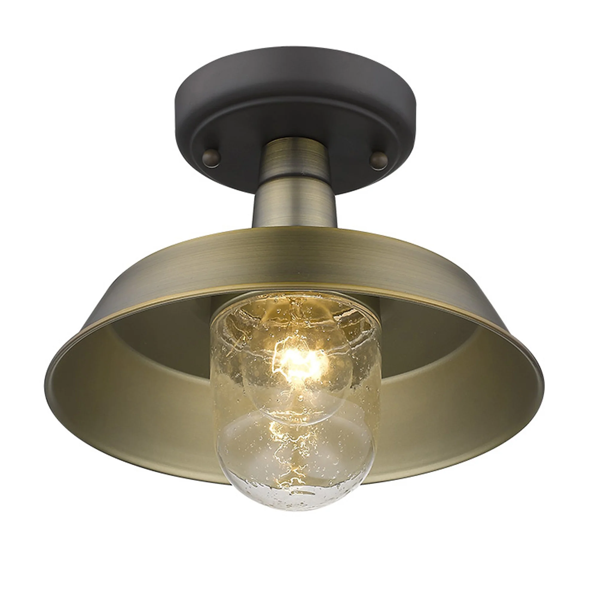Brushed Gold Shallow Plate Adjustable Pendant Light By Homeroots - Image 4