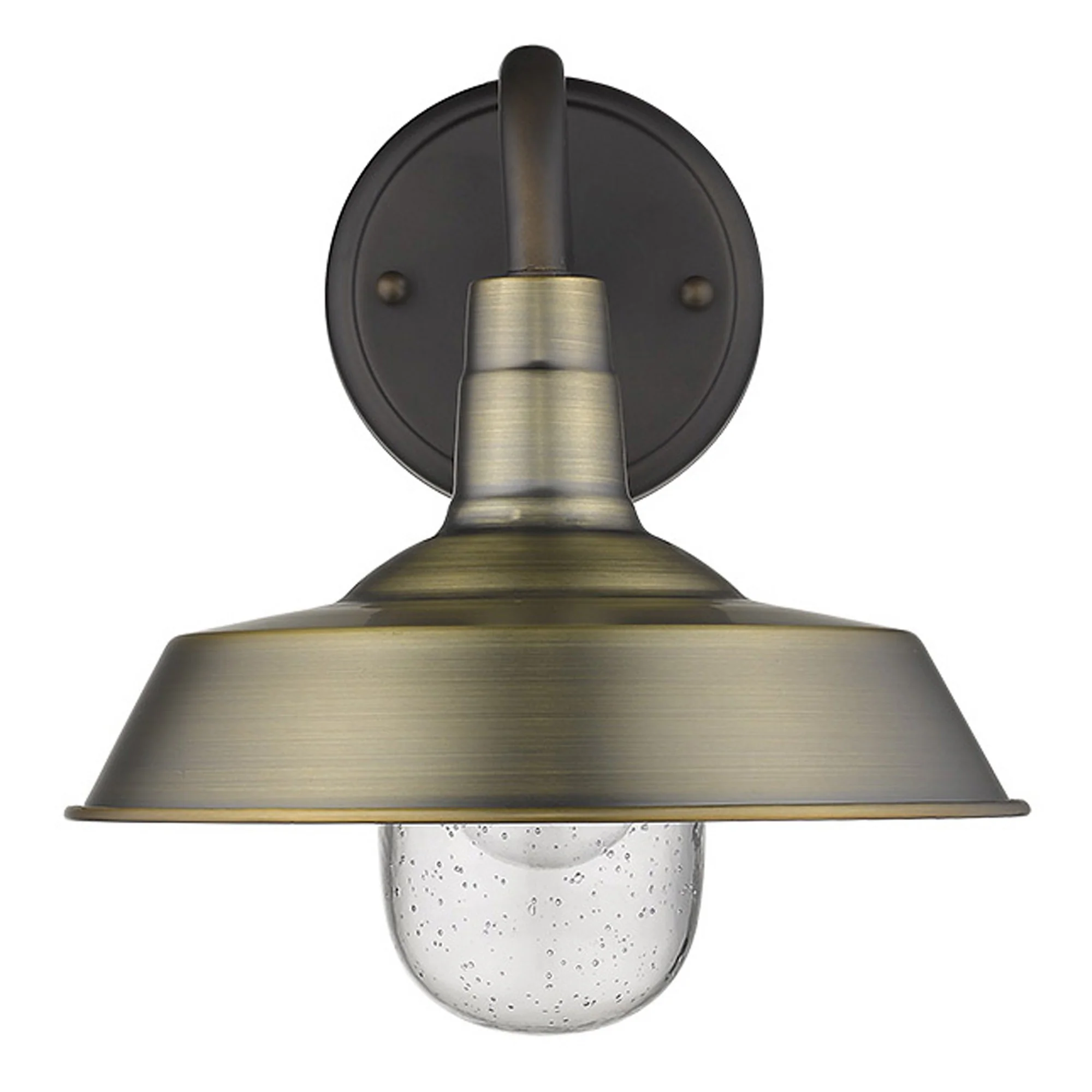 Brushed Gold Shallow Plate Shape Wall Light By Homeroots - Image 3
