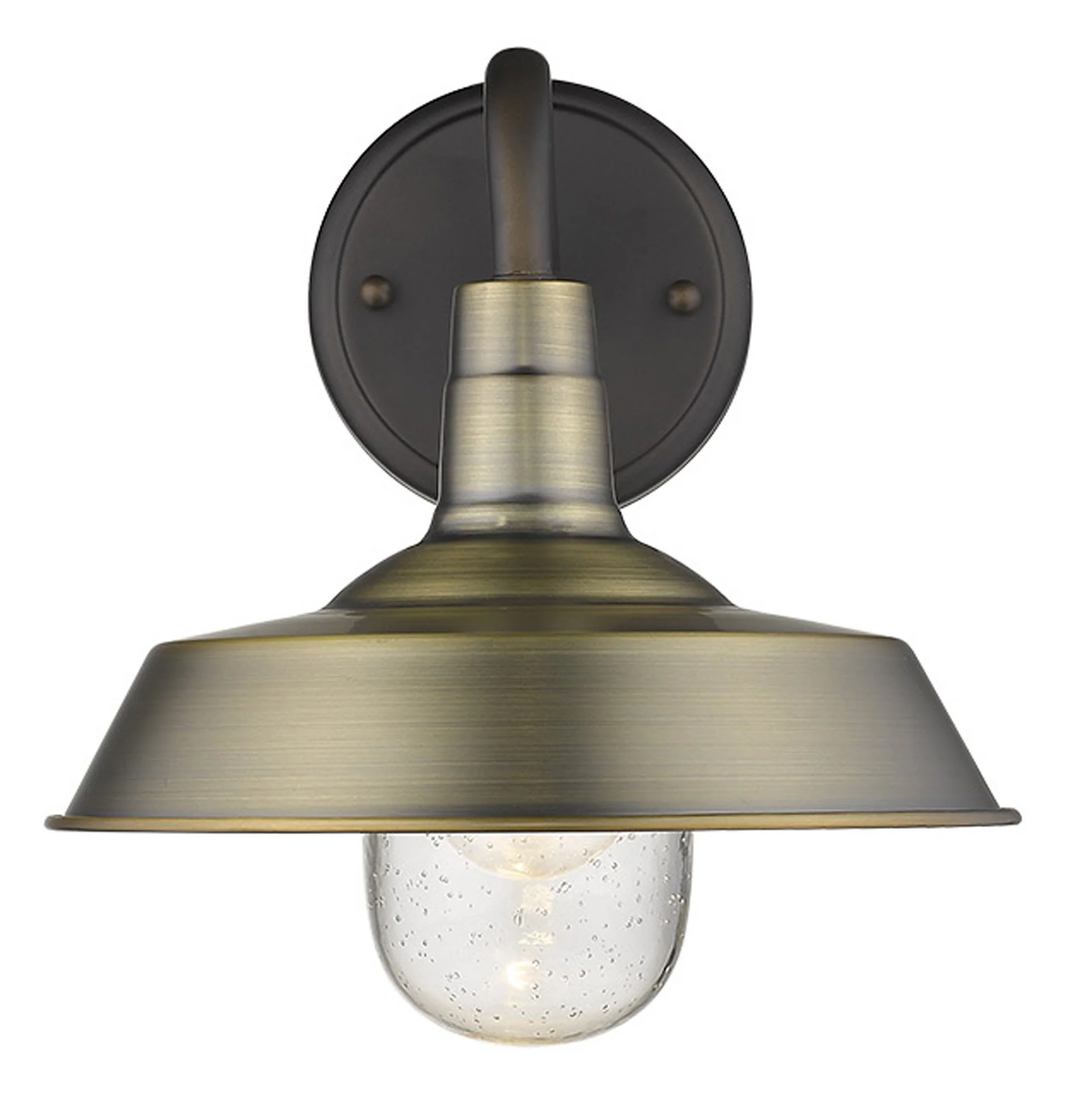 Brushed Gold Shallow Plate Shape Wall Light By Homeroots - Image 4