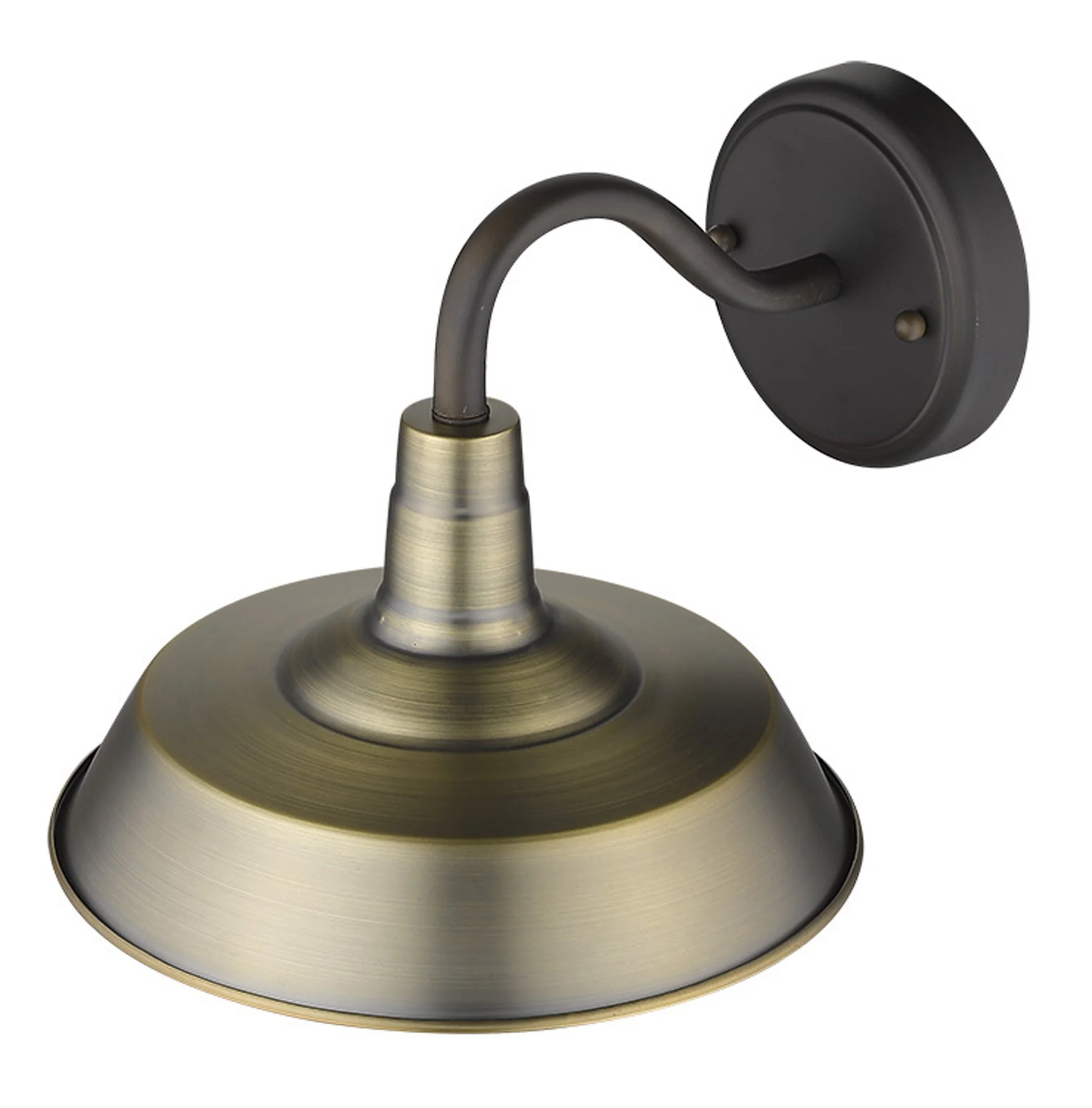 Brushed Gold Shallow Plate Shape Wall Light By Homeroots - Image 7