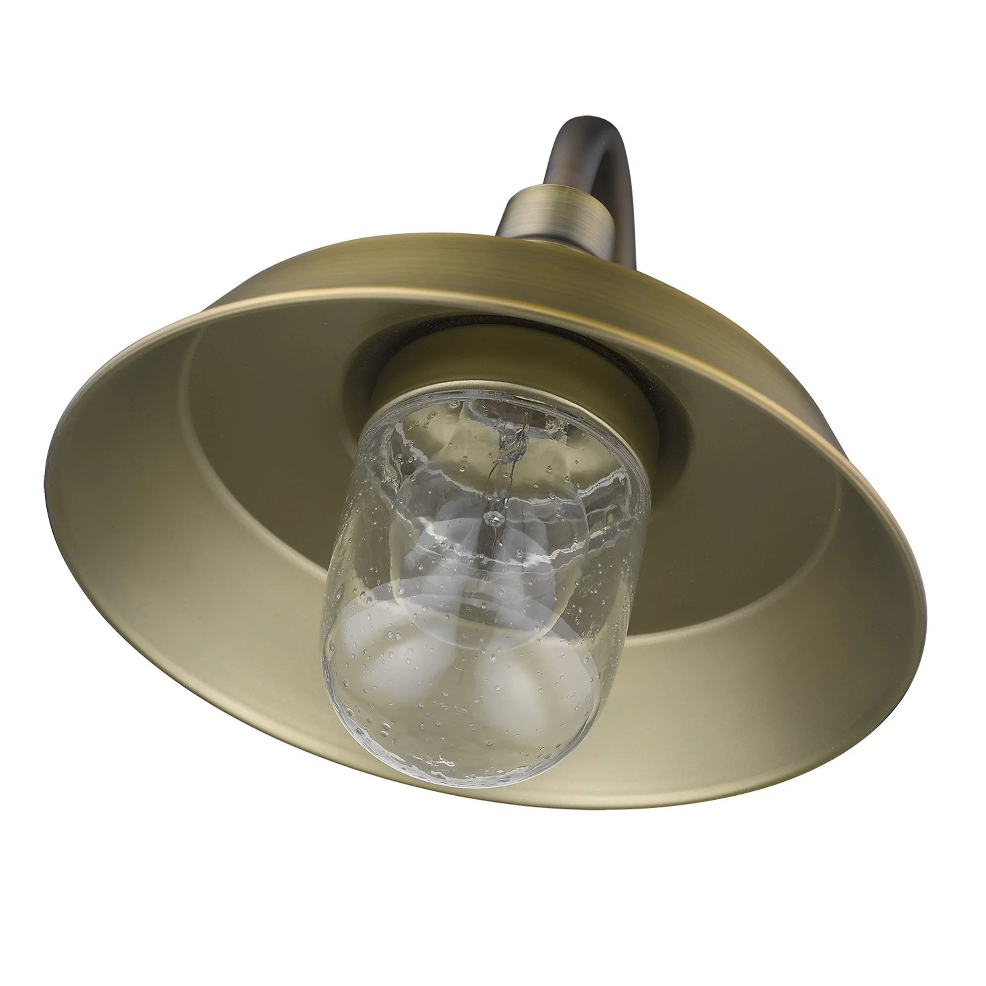 Brushed Gold Shallow Plate Shape Wall Light By Homeroots - Image 9