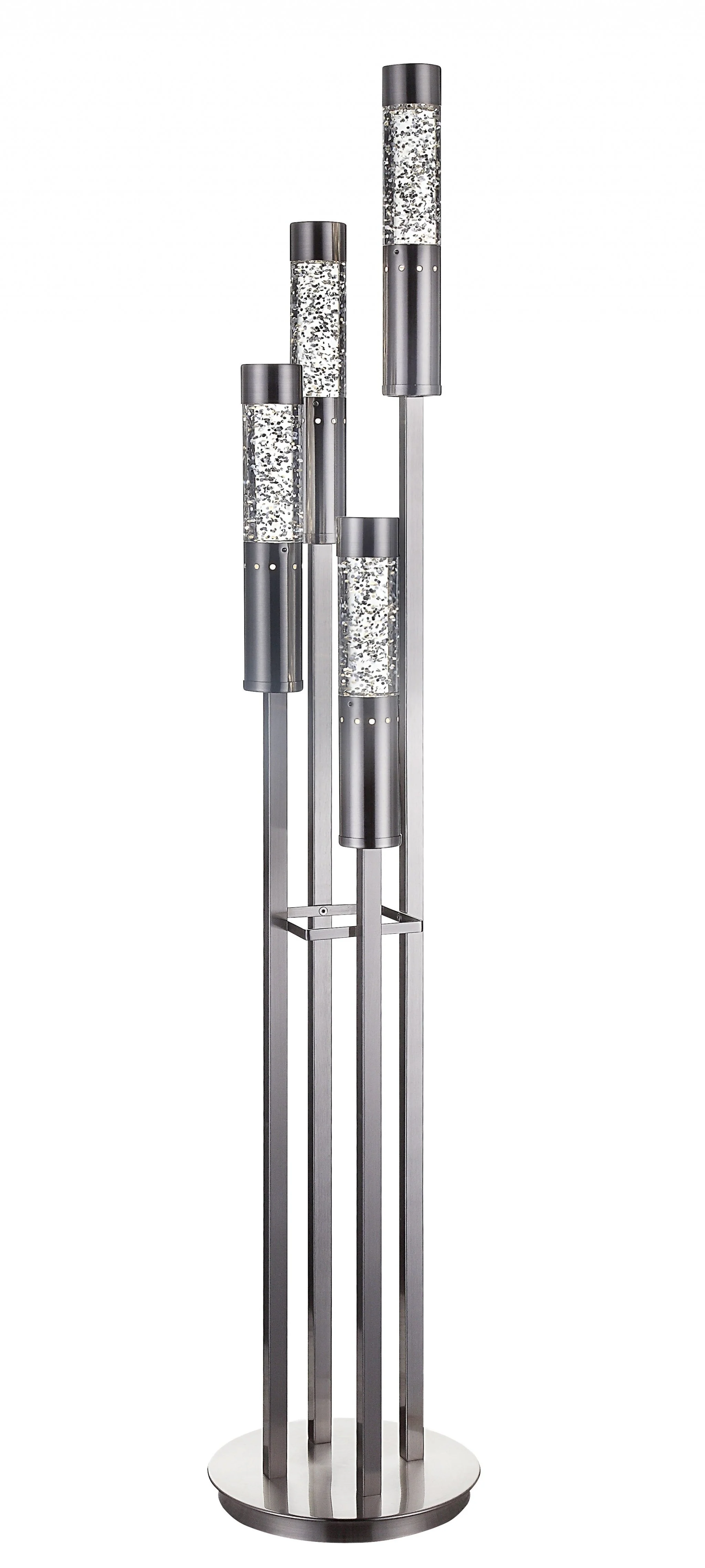 Brushed Nickel Metal Glass LED Floor Lamp By Homeroots - Image 2