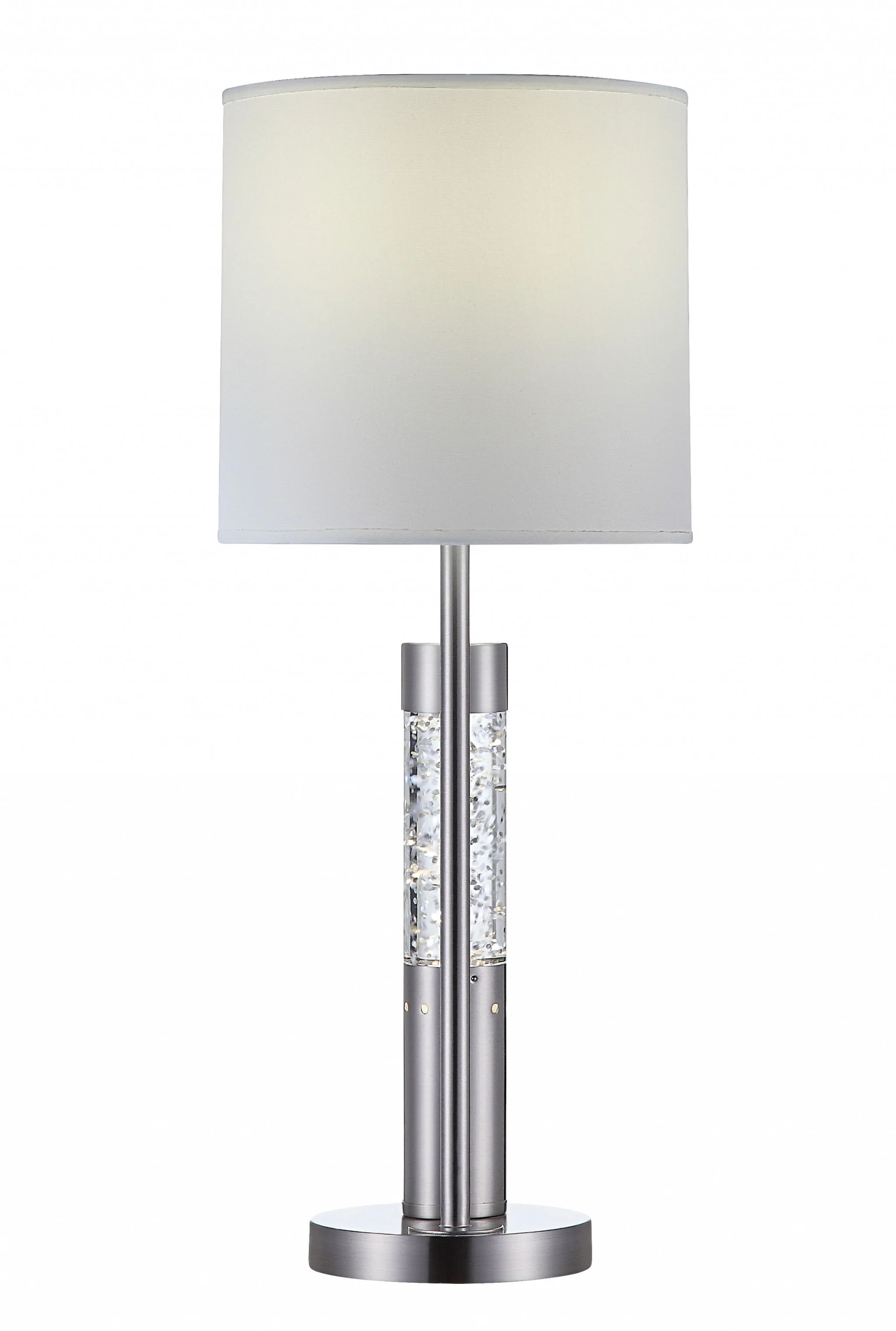 Brushed Nickel Sequin Glass LED Table Lamp By Homeroots - Image 2